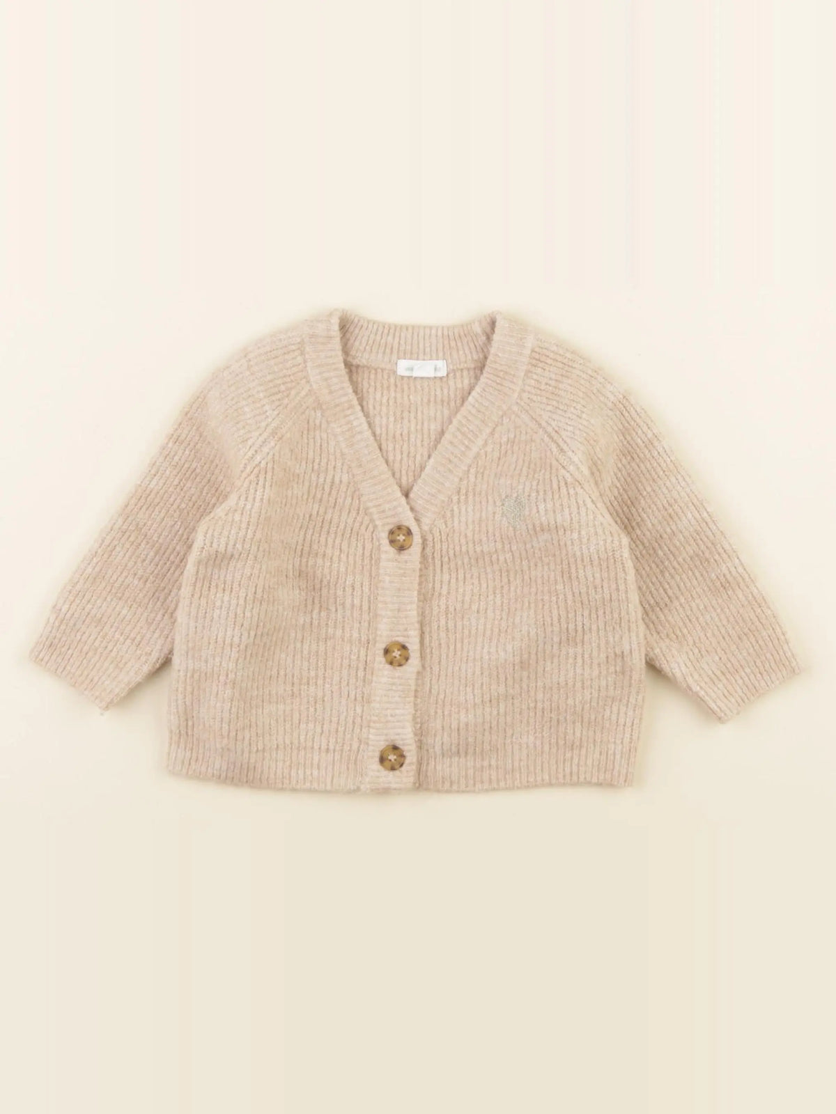 Vertbaudet - gilet beige - 6 mois