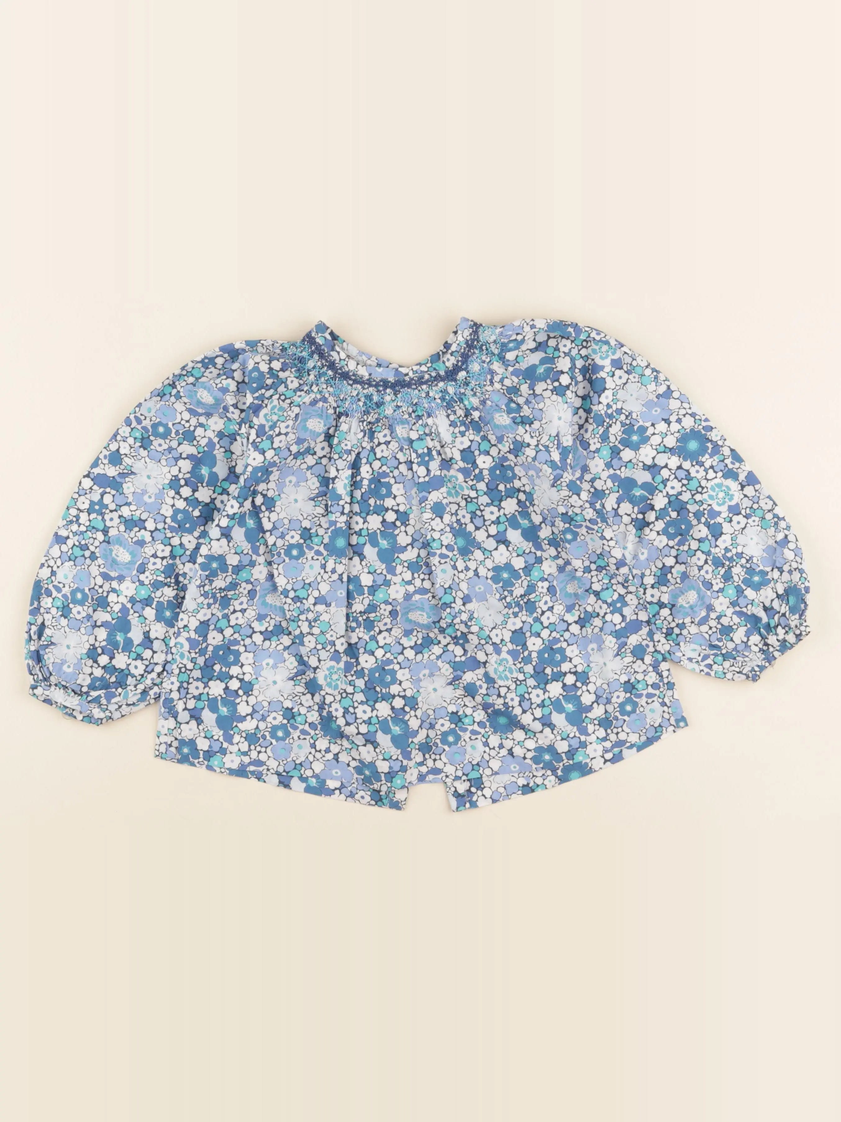 Jacadi - blouse liberty bleu, blanc - 4 ans