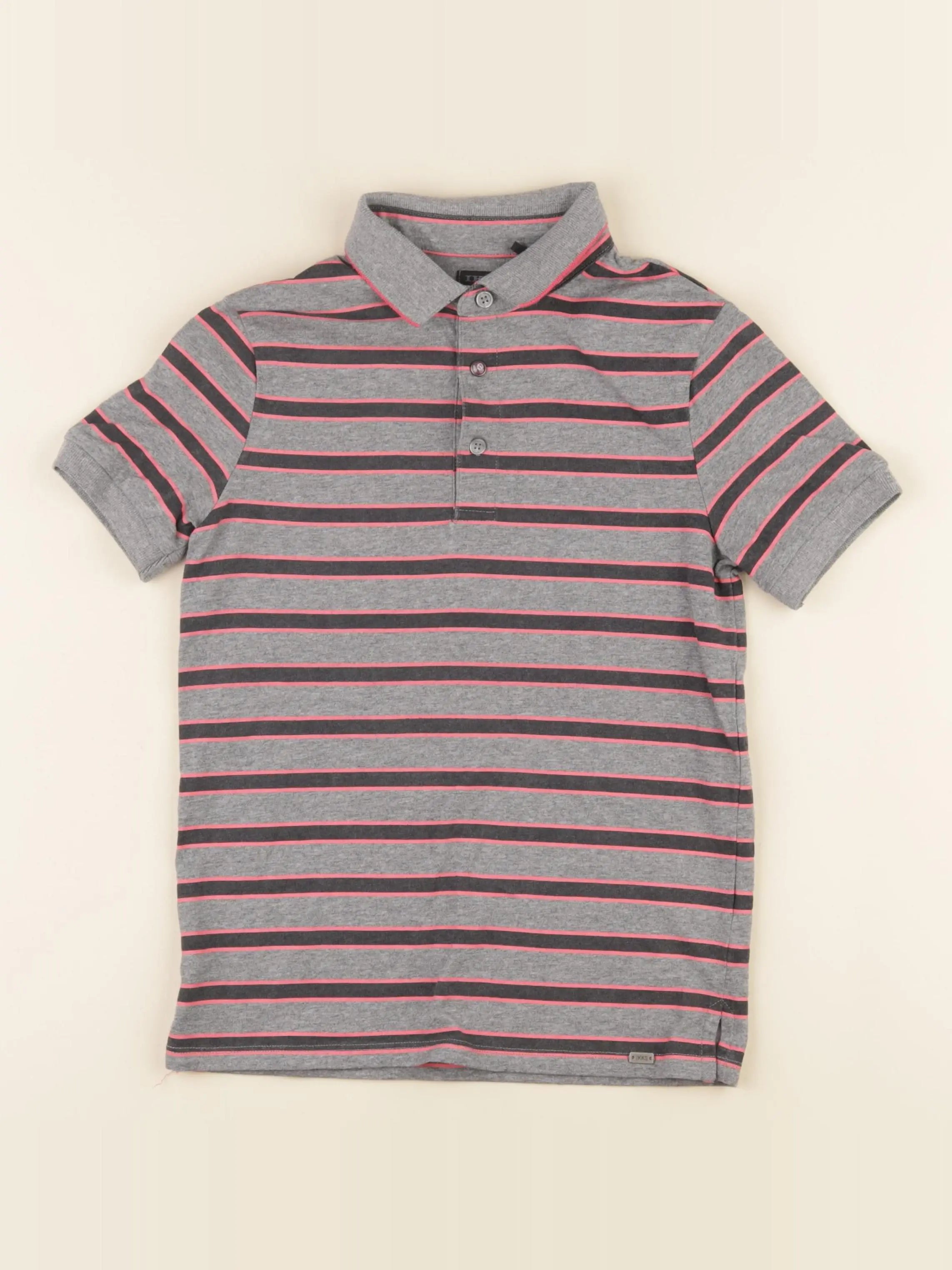 IKKS - polo gris, rose - 8 ans