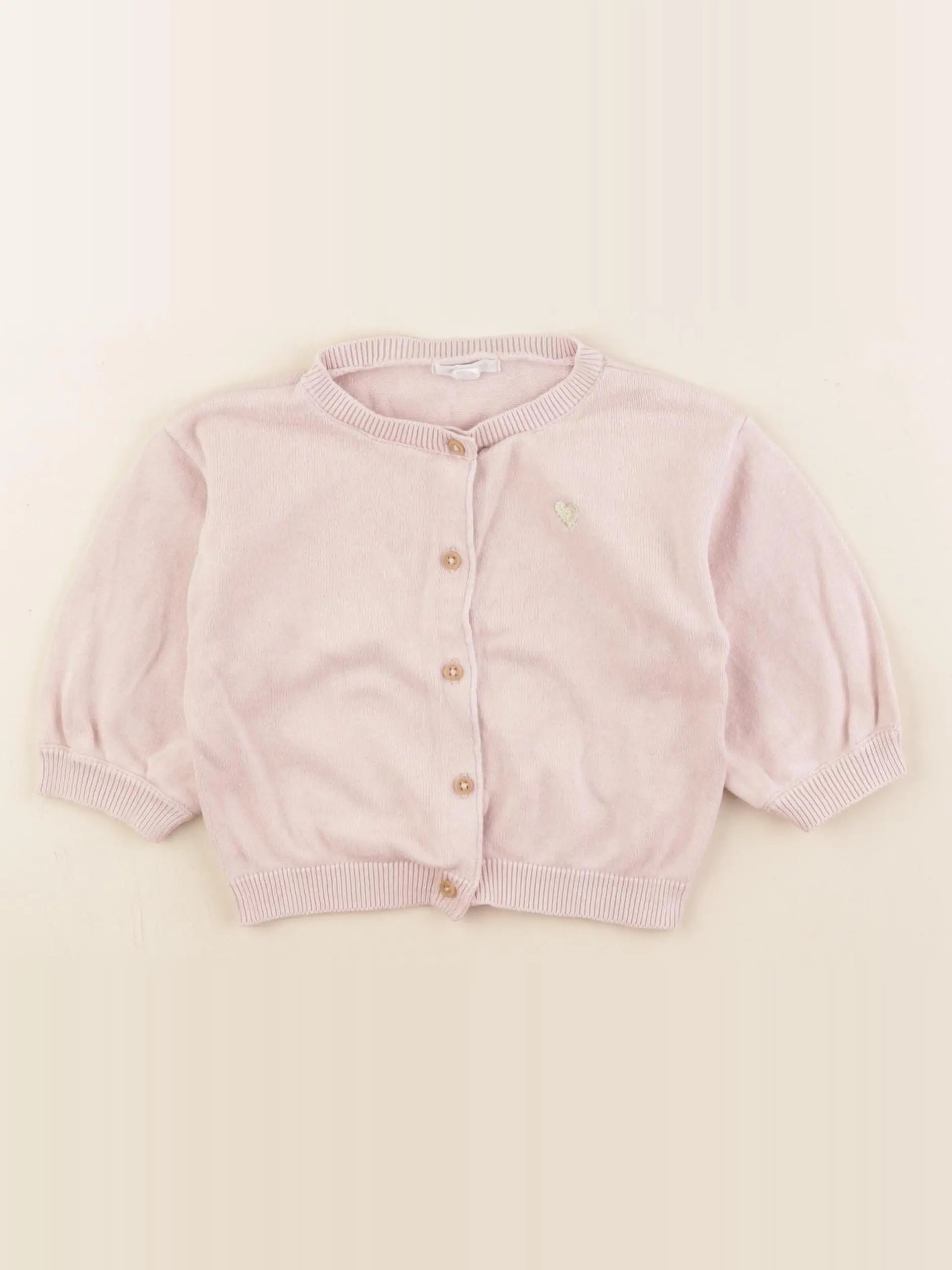 Vertbaudet - gilet rose - 12 mois