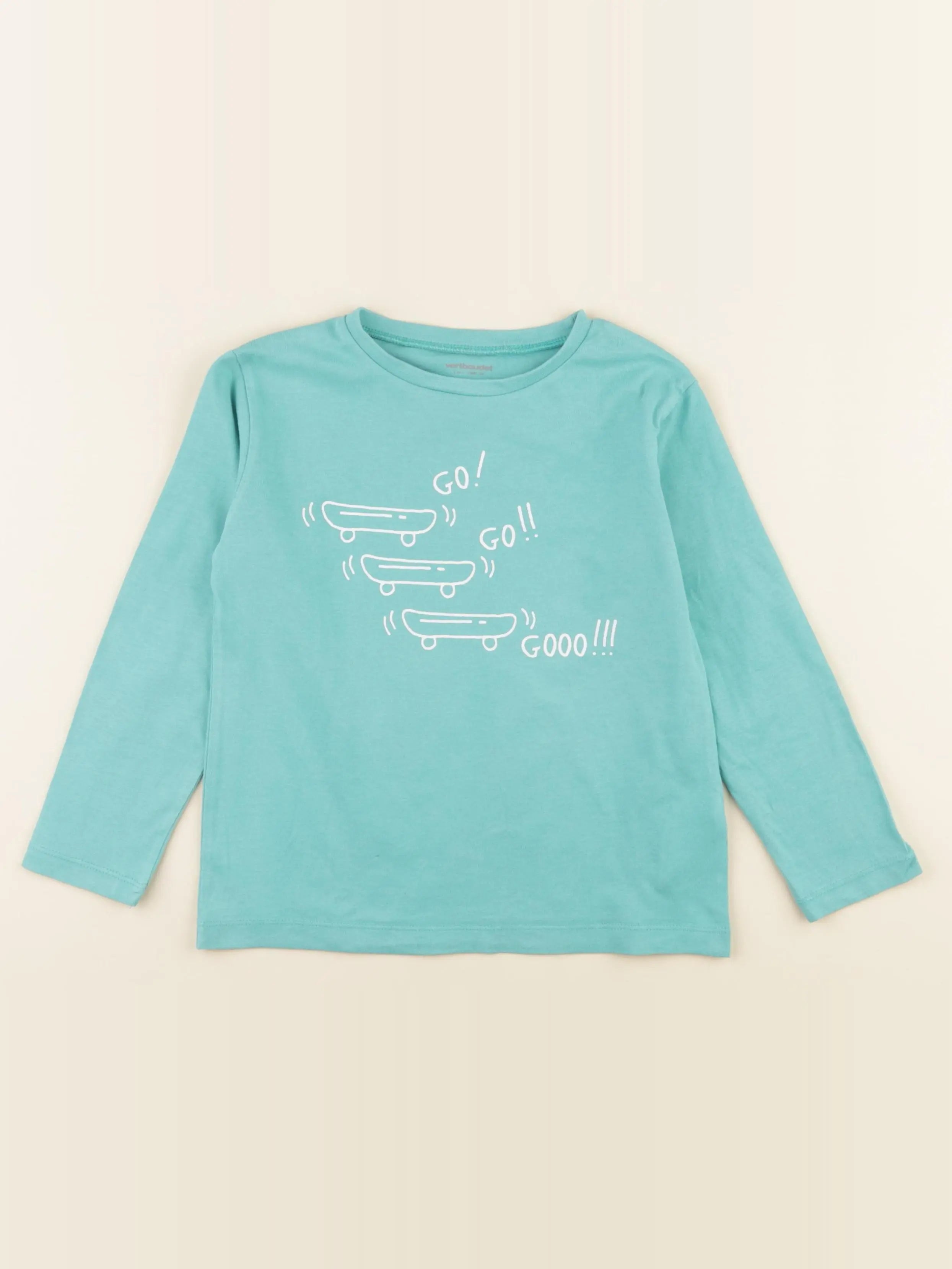 Vertbaudet - tee-shirt bleu - 5 ans