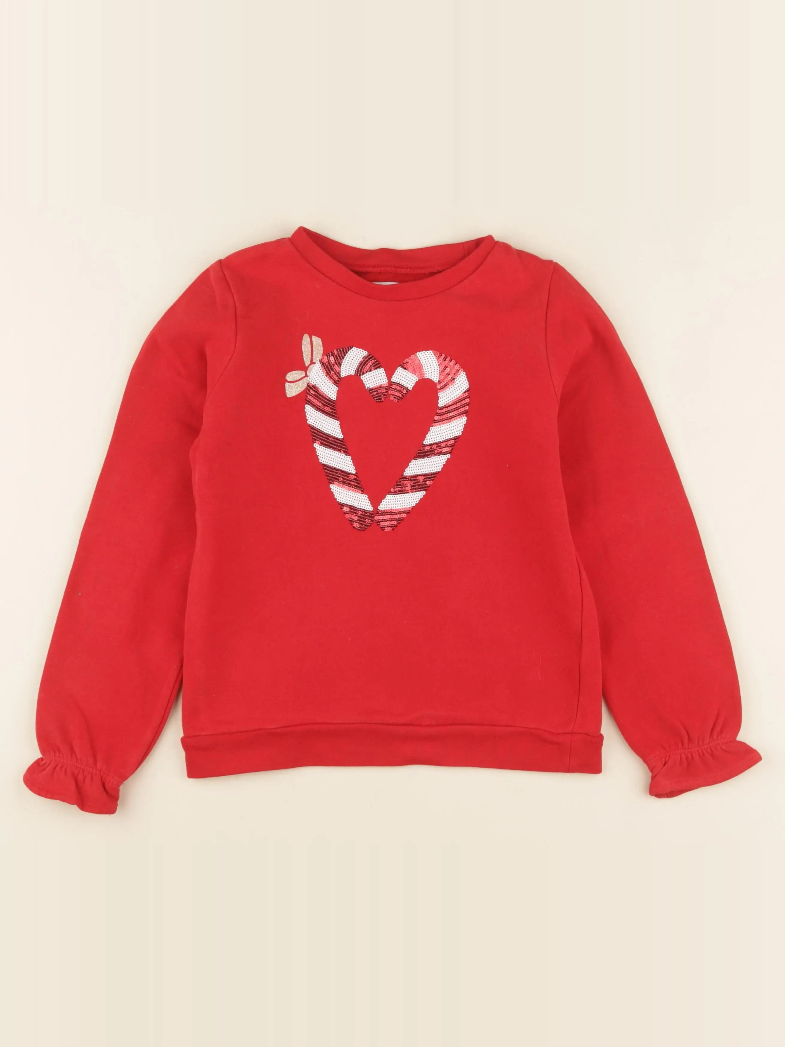 Vertbaudet - sweat rouge - 6 ans