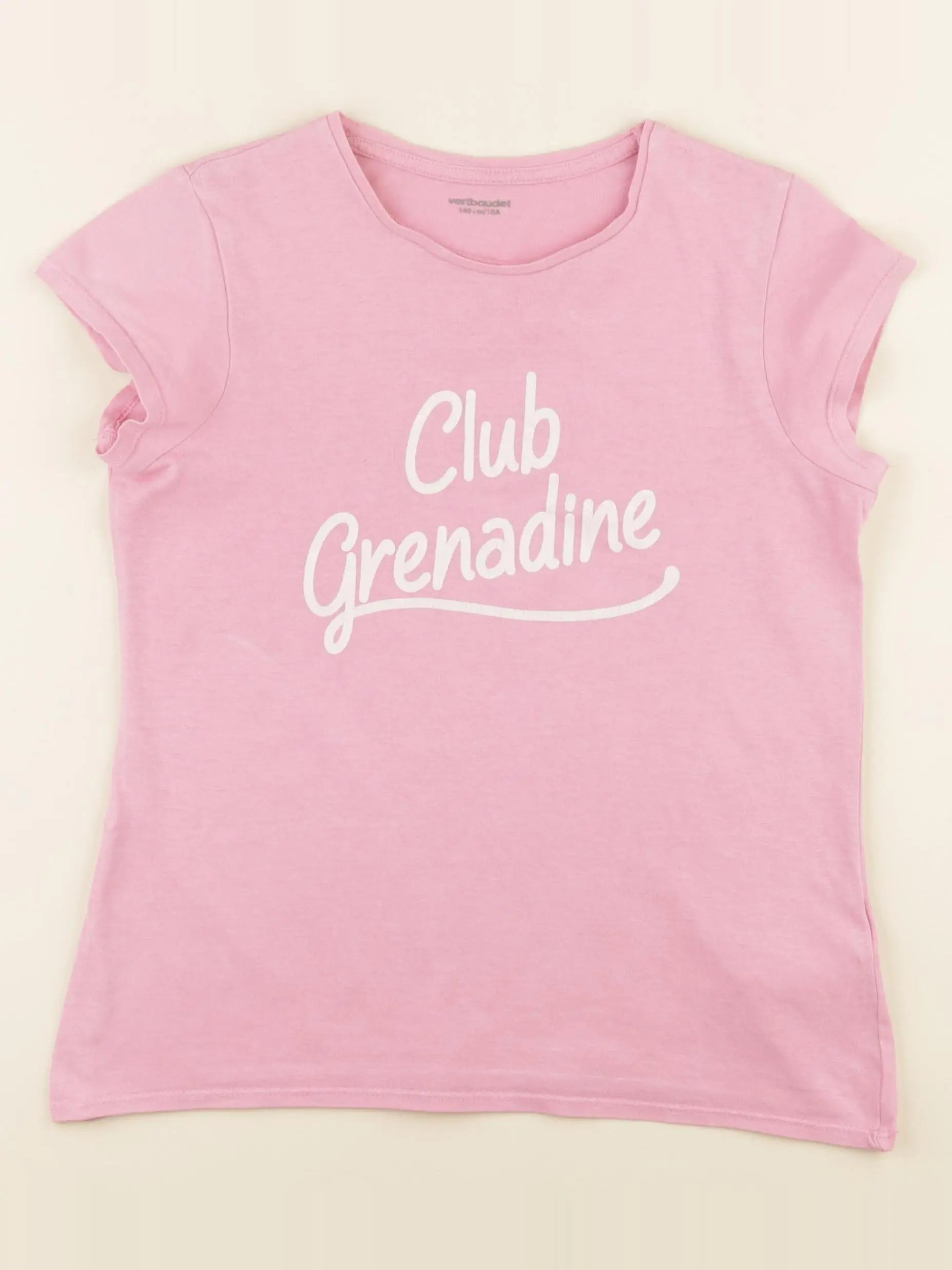 Vertbaudet - tee-shirt coton rose - 10 ans