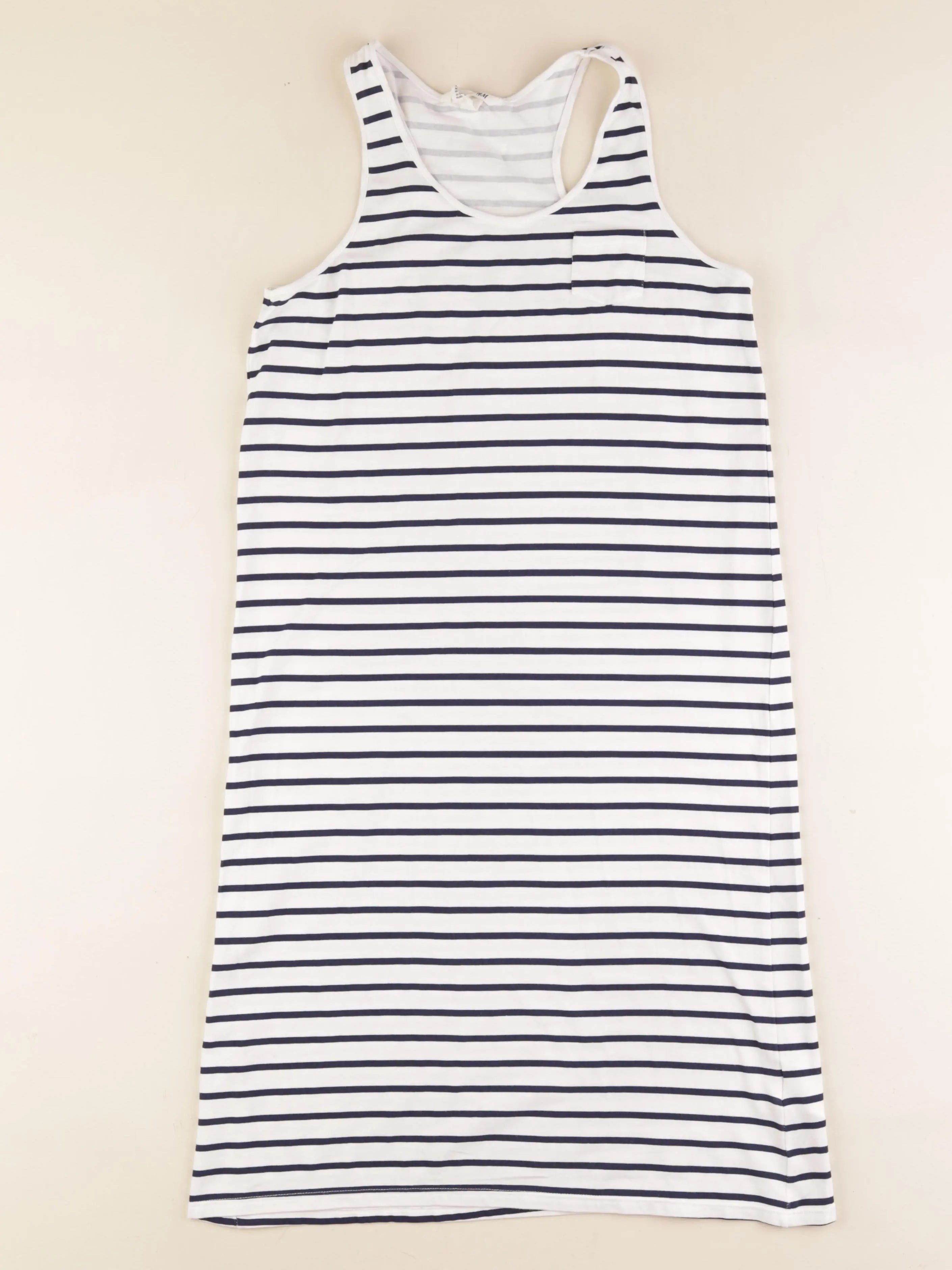 H&M - robe bleu, blanc - 12/14 ans