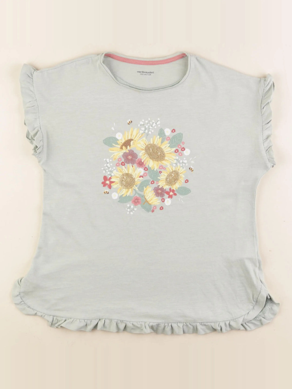 Vertbaudet - tee-shirt vert - 12 ans