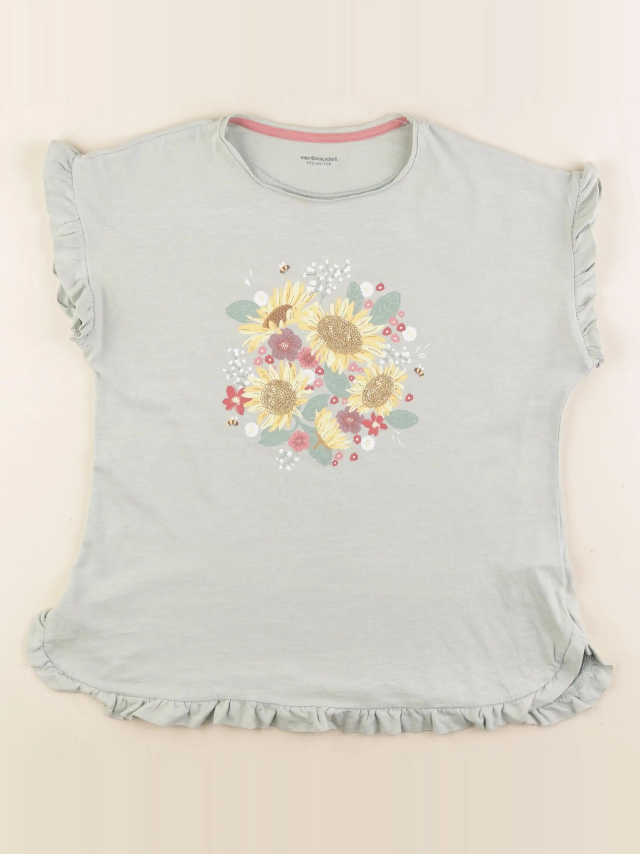 Vertbaudet - tee-shirt vert - 12 ans