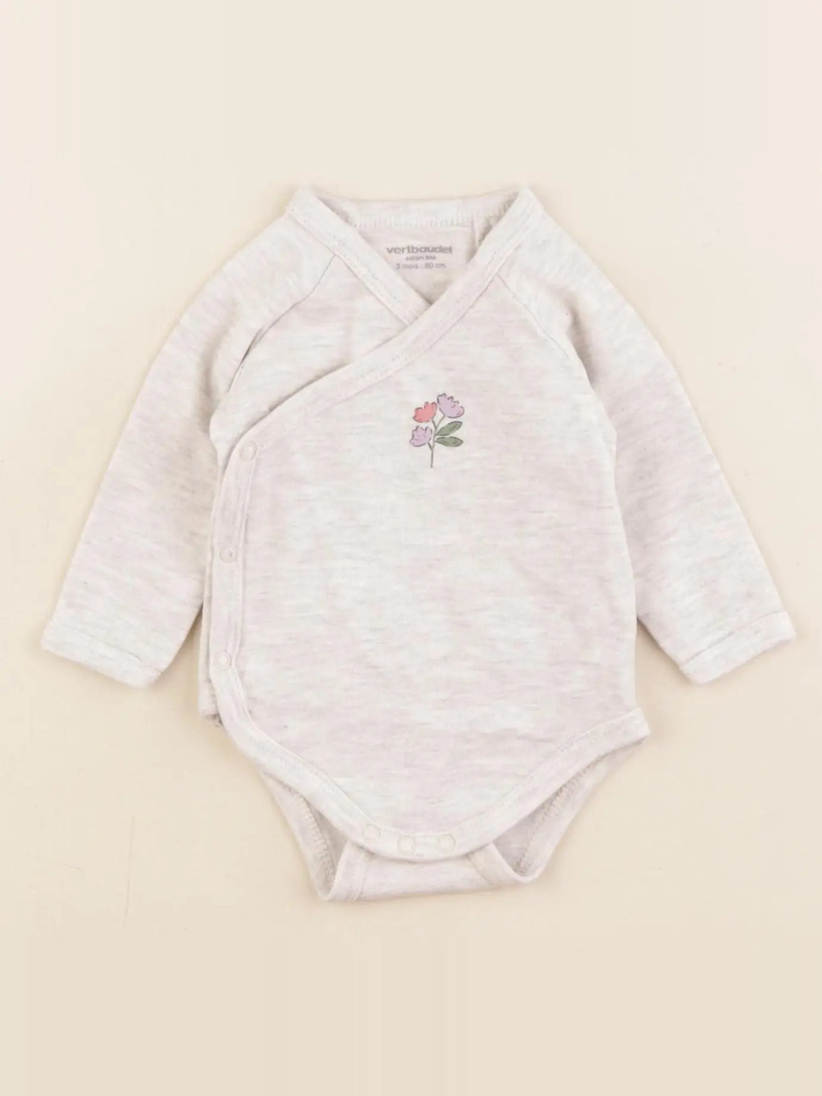 Vertbaudet - body gris - 3 mois