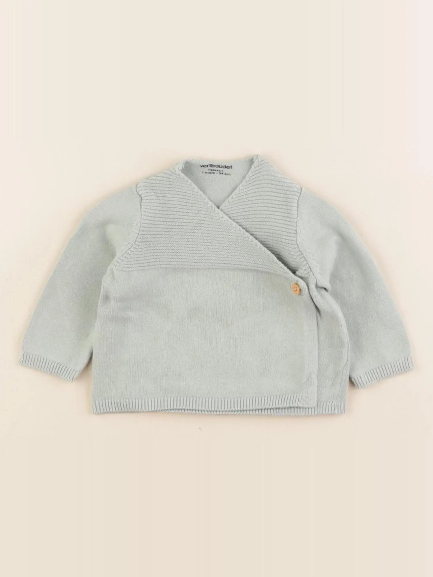 Vertbaudet - gilet vert - 1 mois