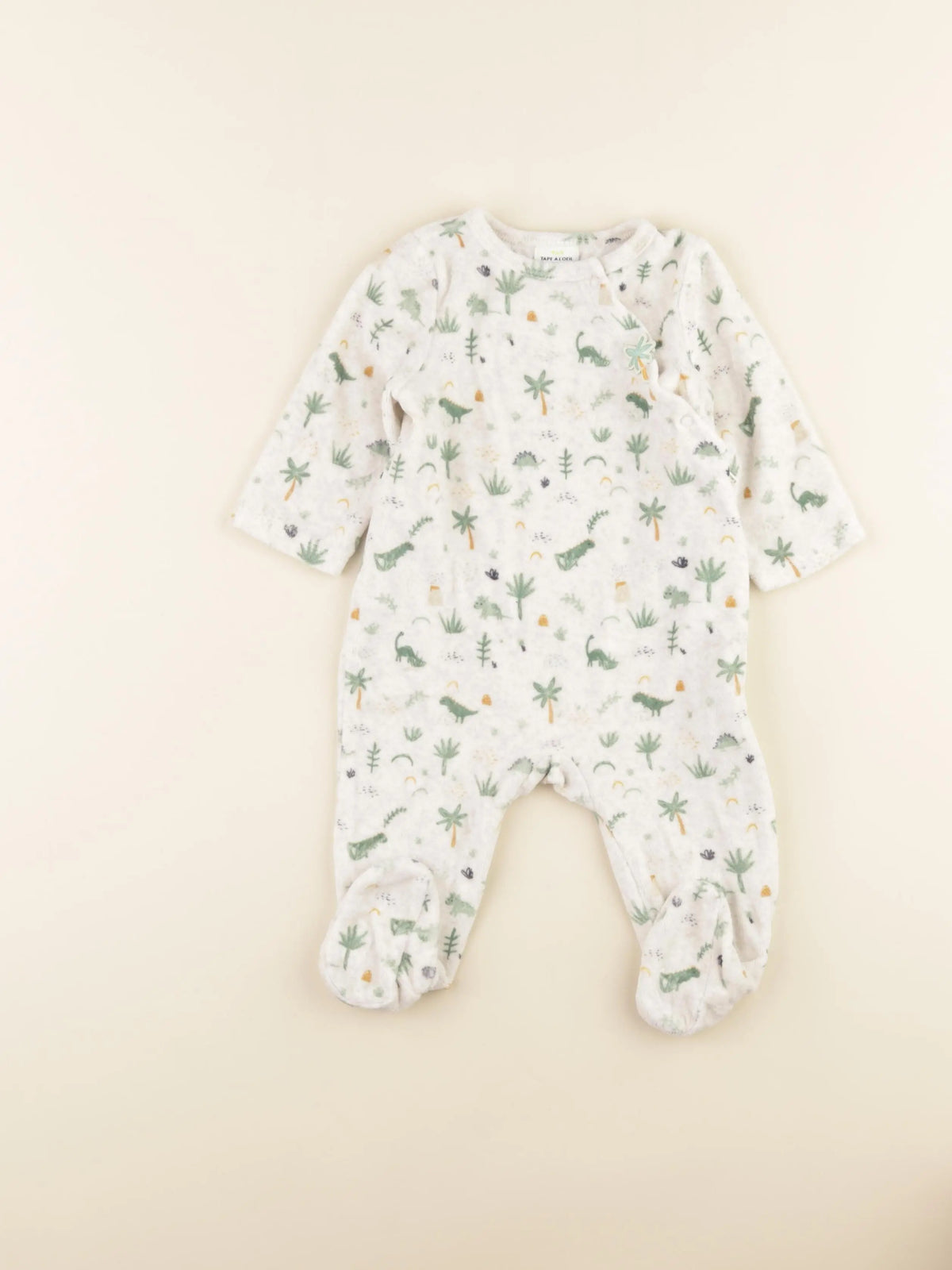 Tape à l'oeil - pyjama velours beige - 9 mois