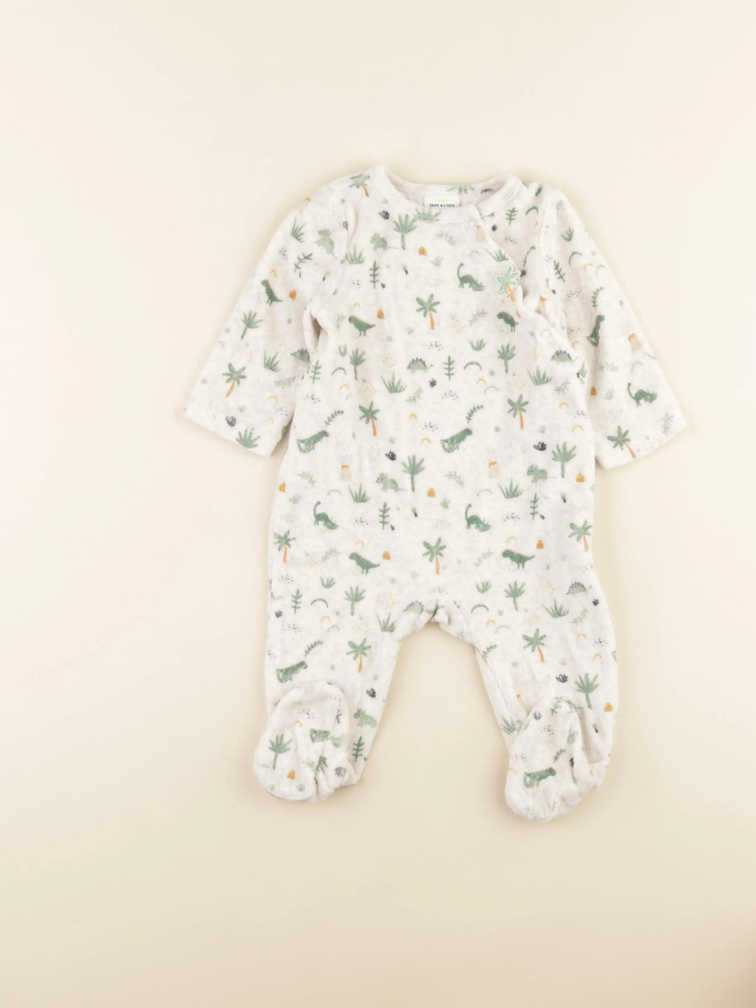 Tape à l'oeil - pyjama velours beige - 9 mois