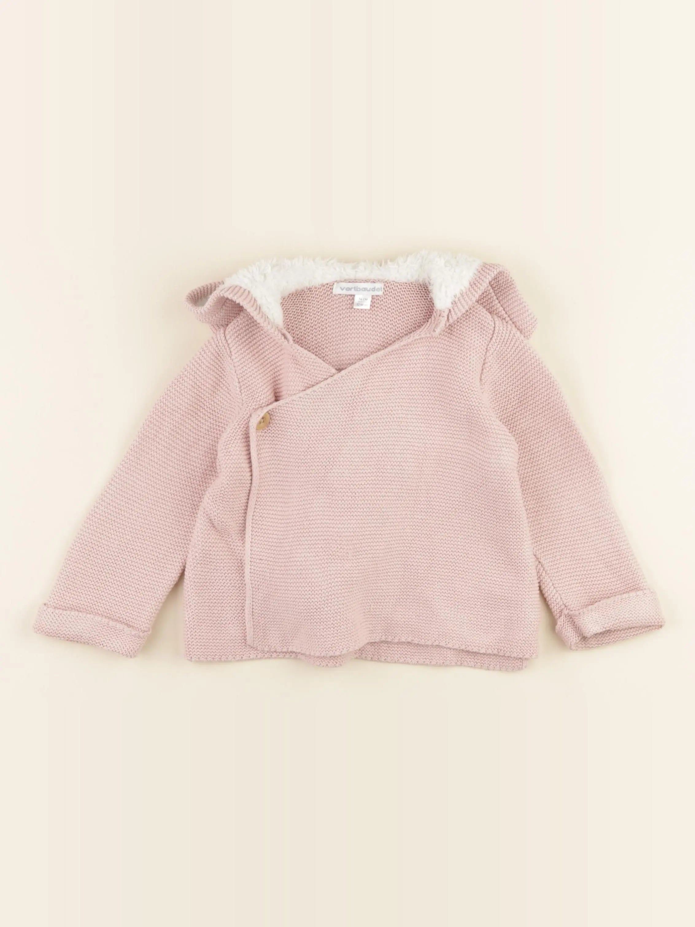 Vertbaudet - gilet rose - 12 mois