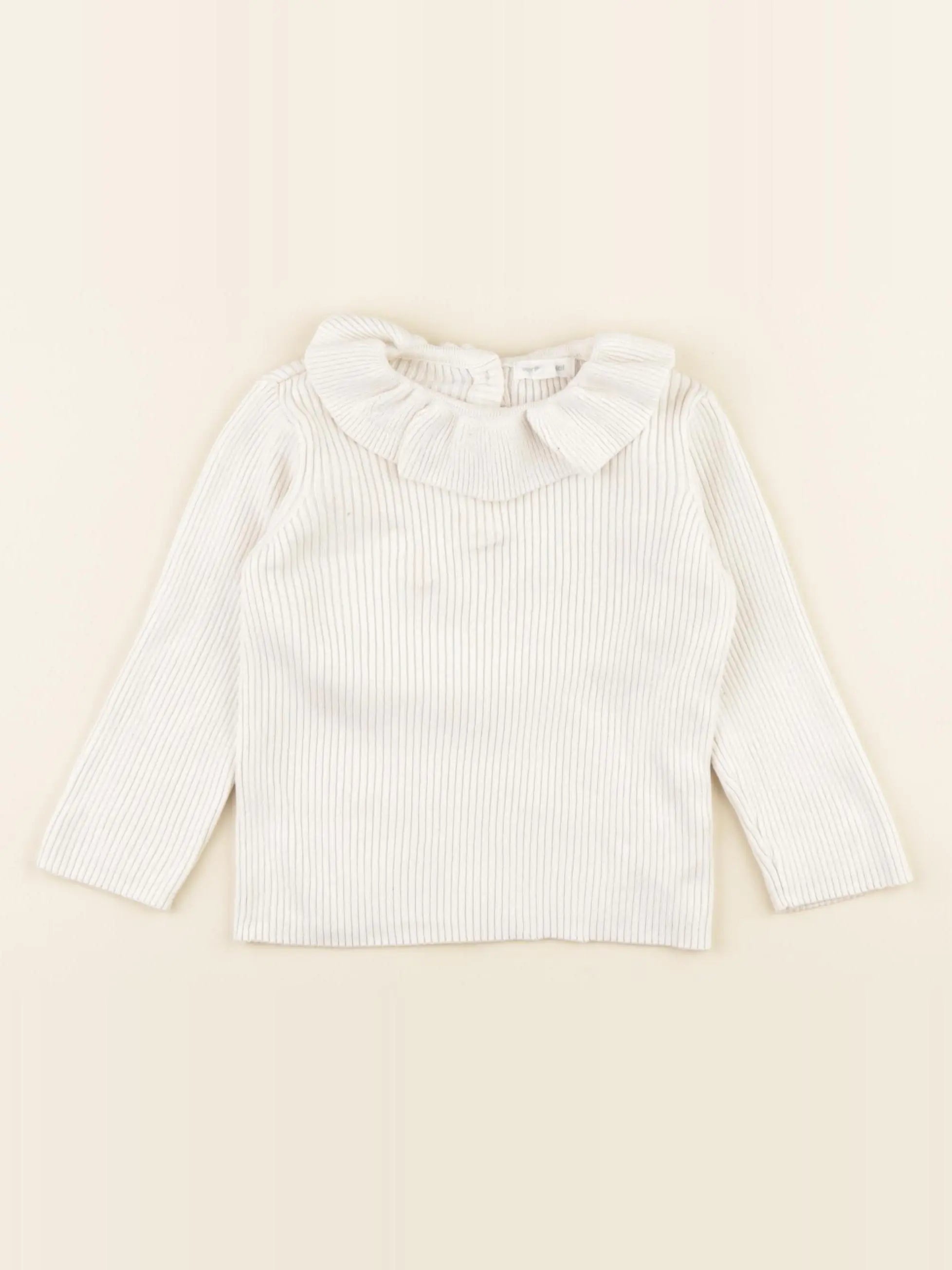 Vertbaudet - pull blanc - 12 mois