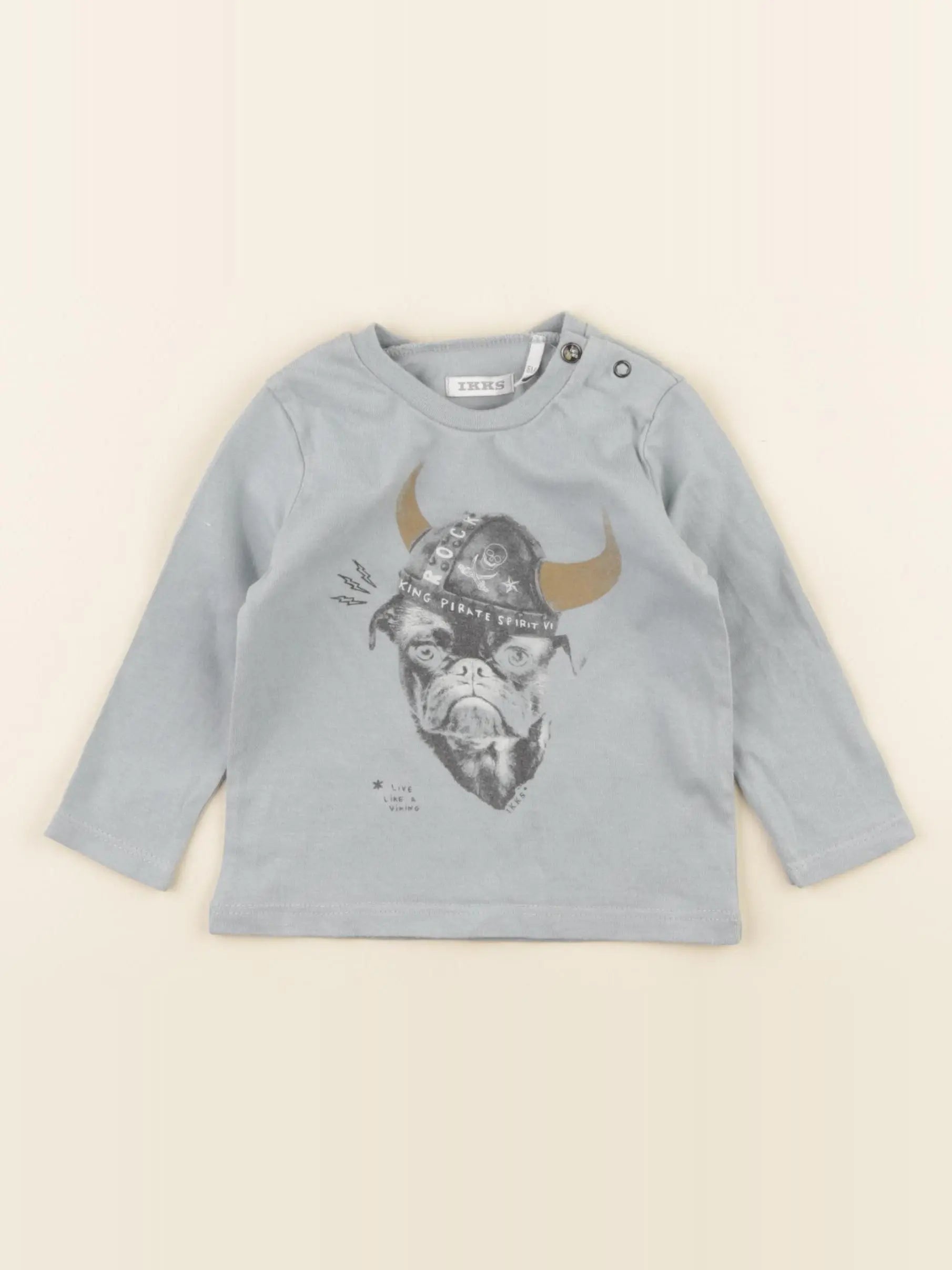 IKKS - tee-shirt bleu - 6 mois