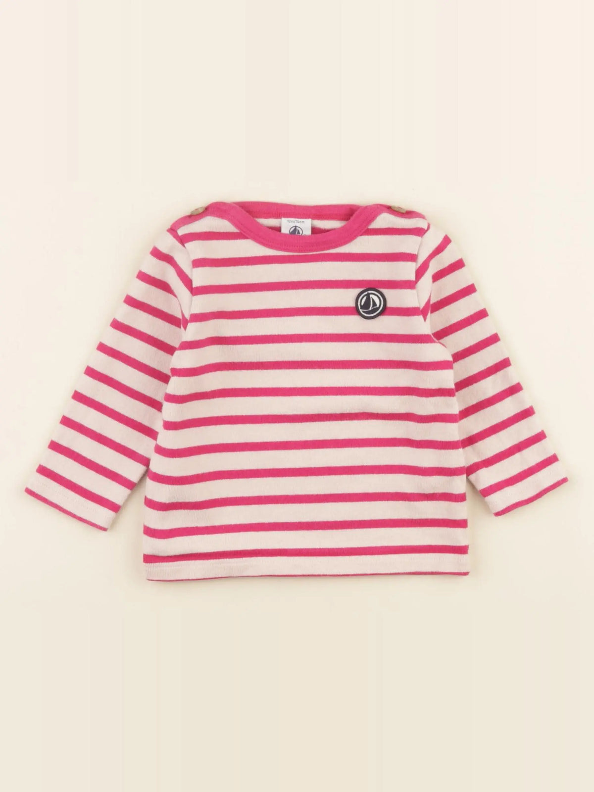 Petit Bateau - tee-shirt rose - 12 mois