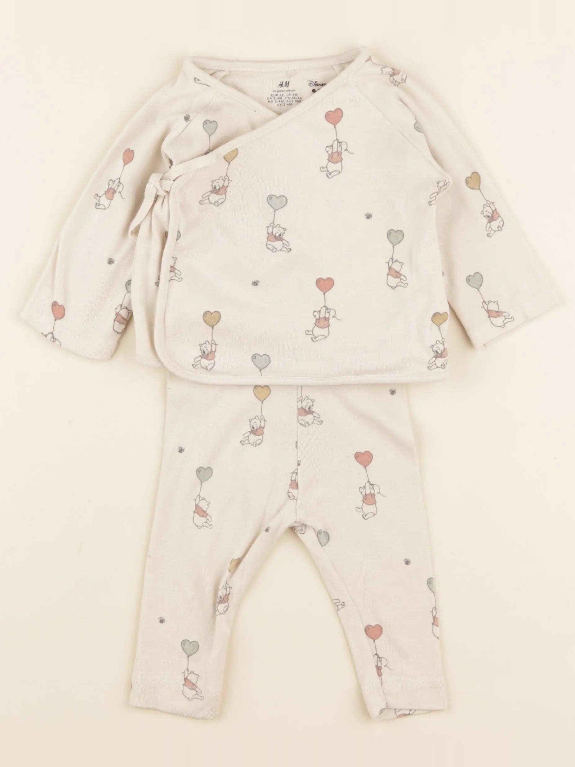 H&M - pyjama coton beige - 2/4 mois