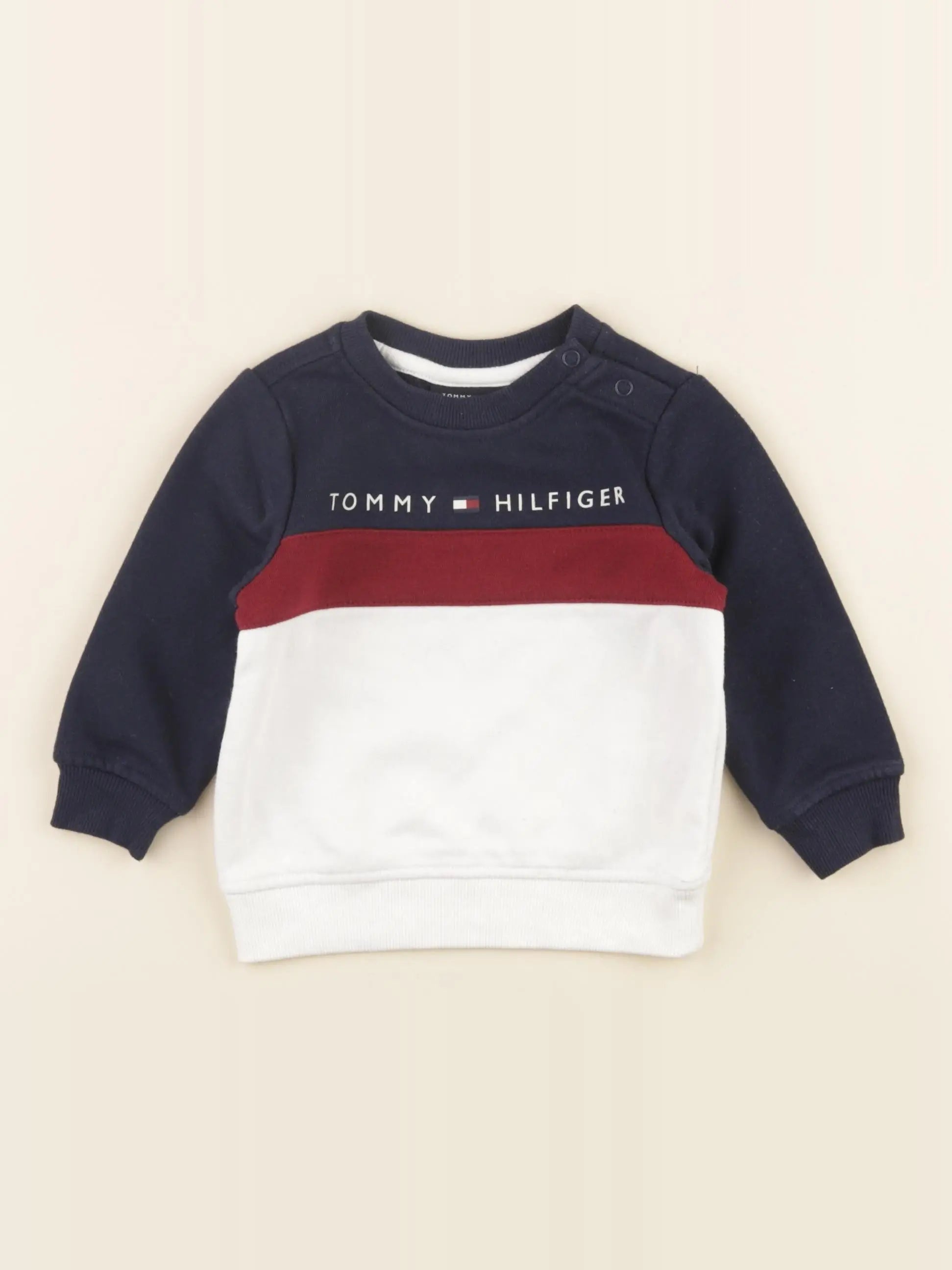 Tommy Hilfiger - sweat blanc, bleu - 12 mois