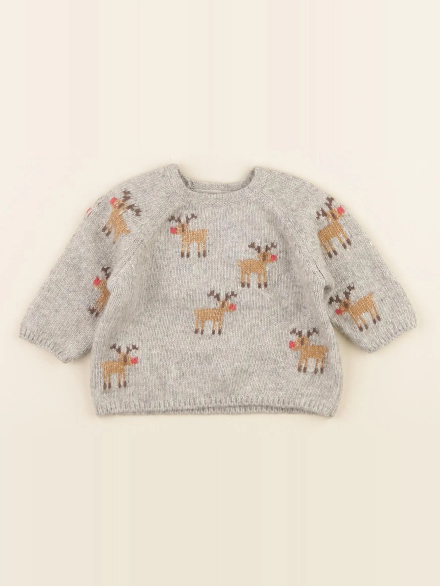 Zara - pull gris - 1/3 mois