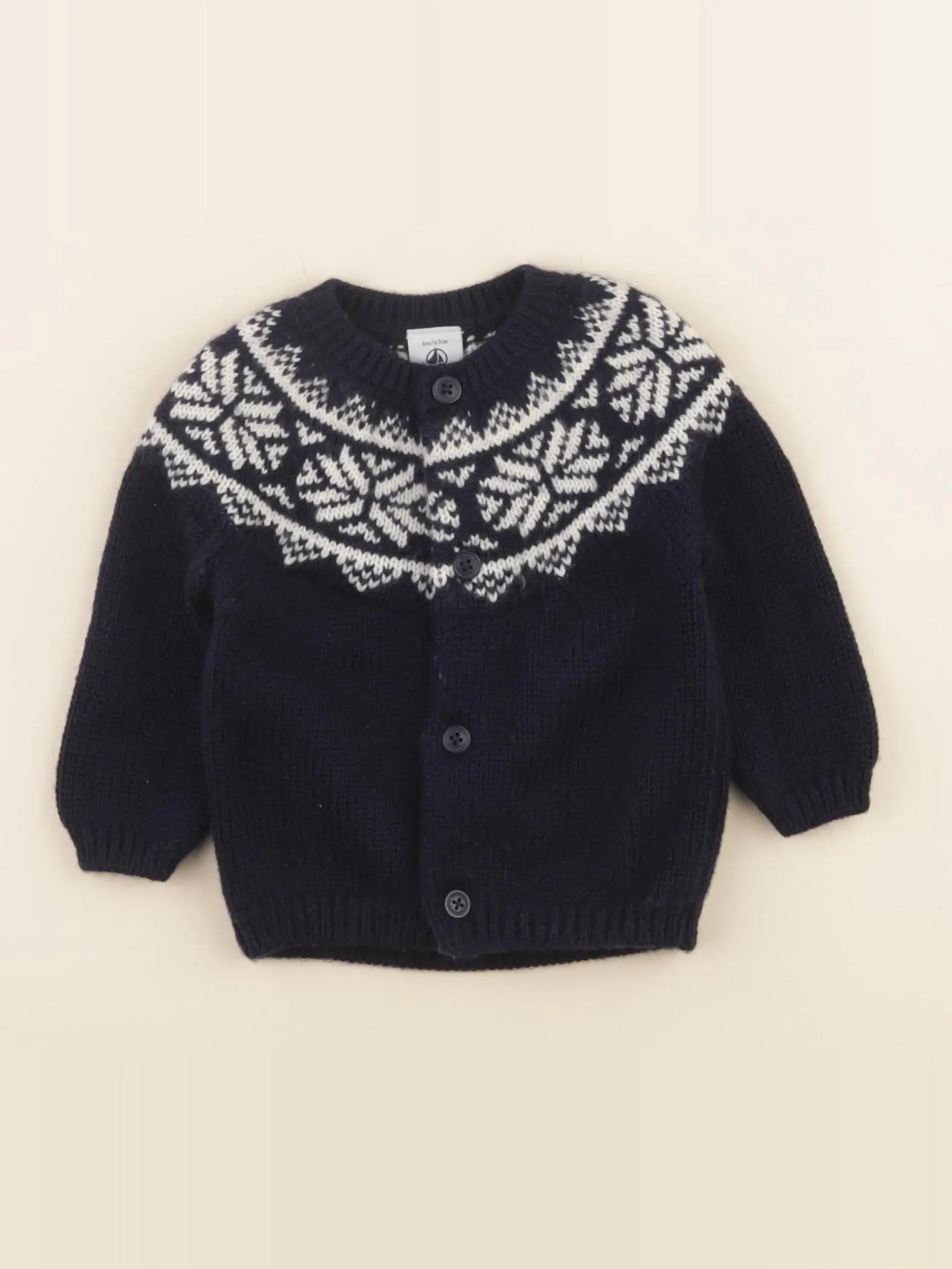 Petit Bateau - gilet bleu - 6 mois
