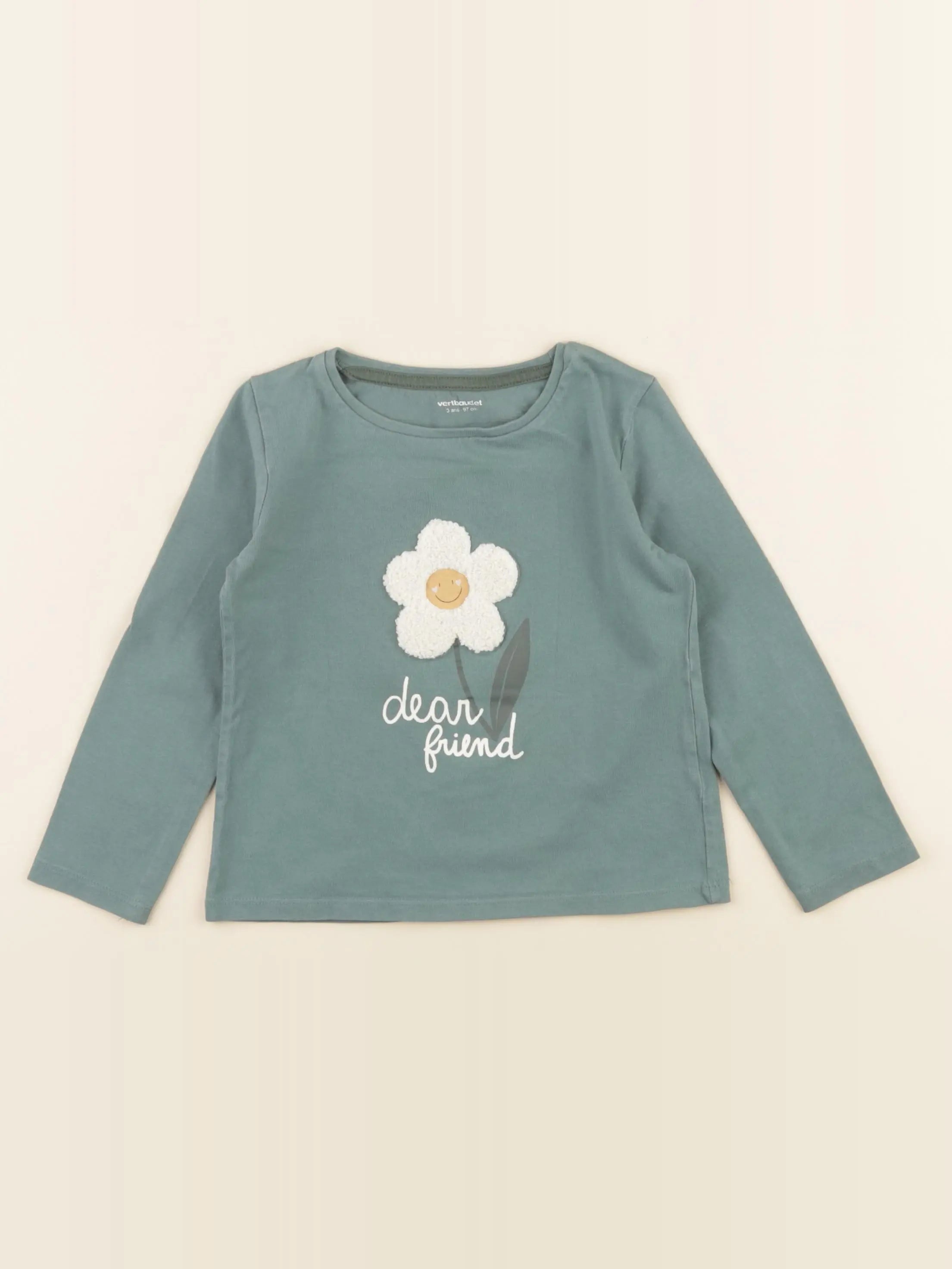 Vertbaudet - tee-shirt vert - 3 ans