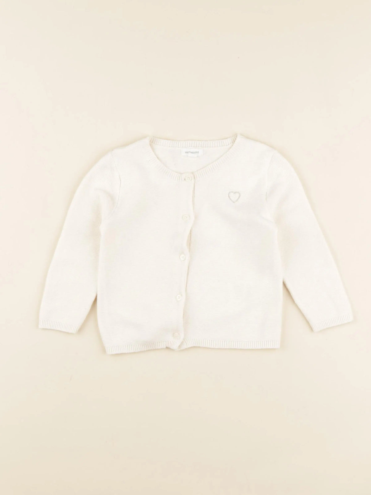 Vertbaudet - gilet blanc - 12 mois