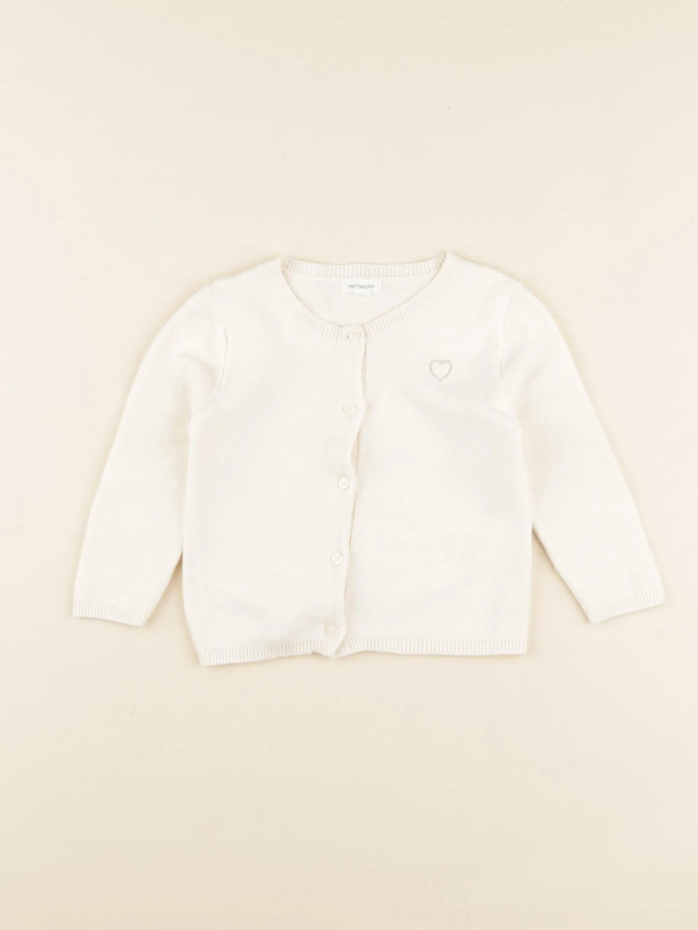 Vertbaudet - gilet blanc - 12 mois