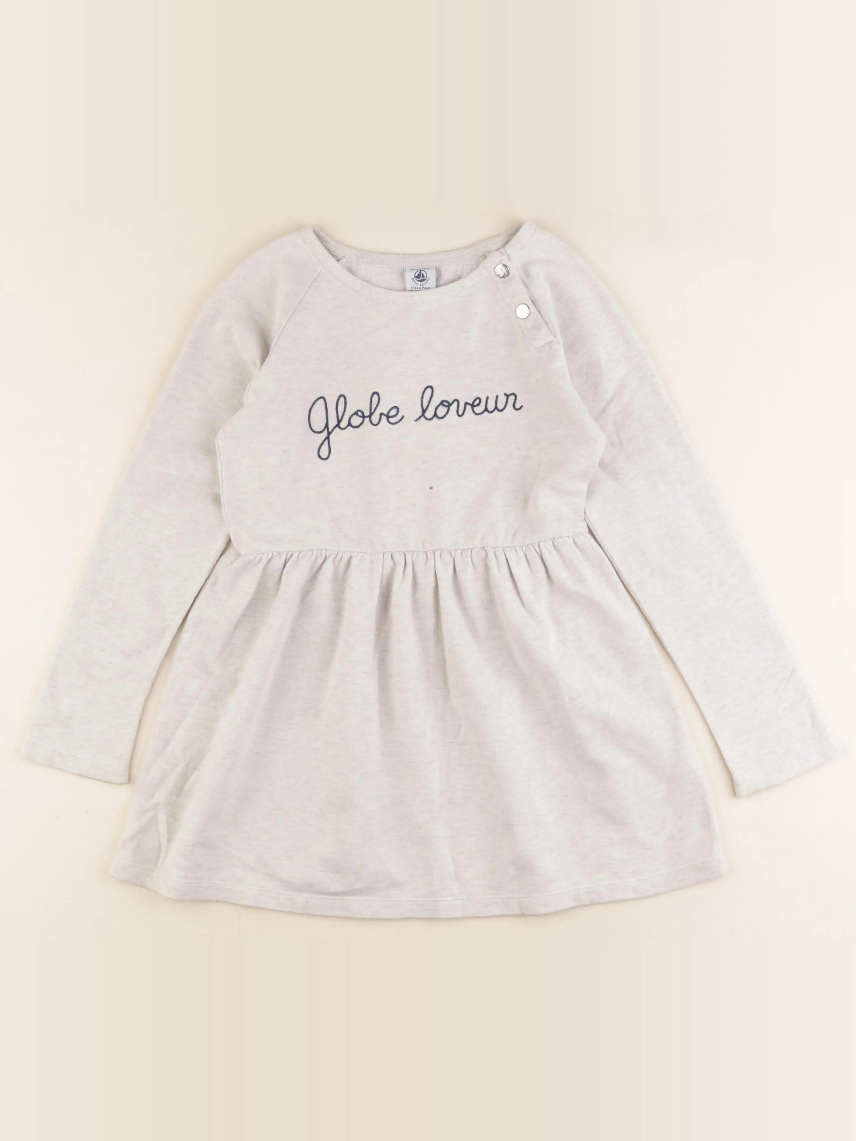 Petit Bateau - robe gris - 8 ans