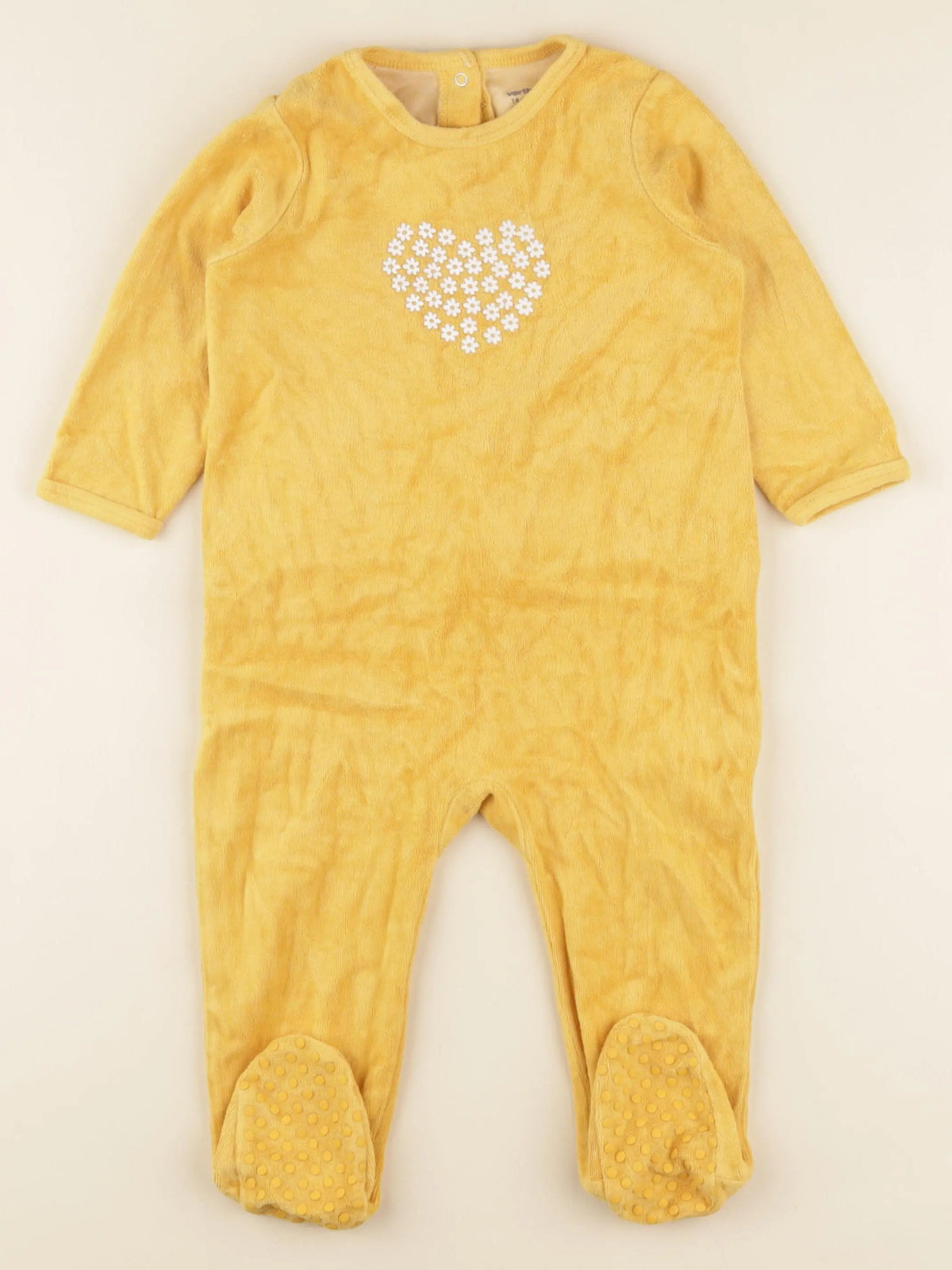 Vertbaudet - pyjama velours jaune - 18 mois