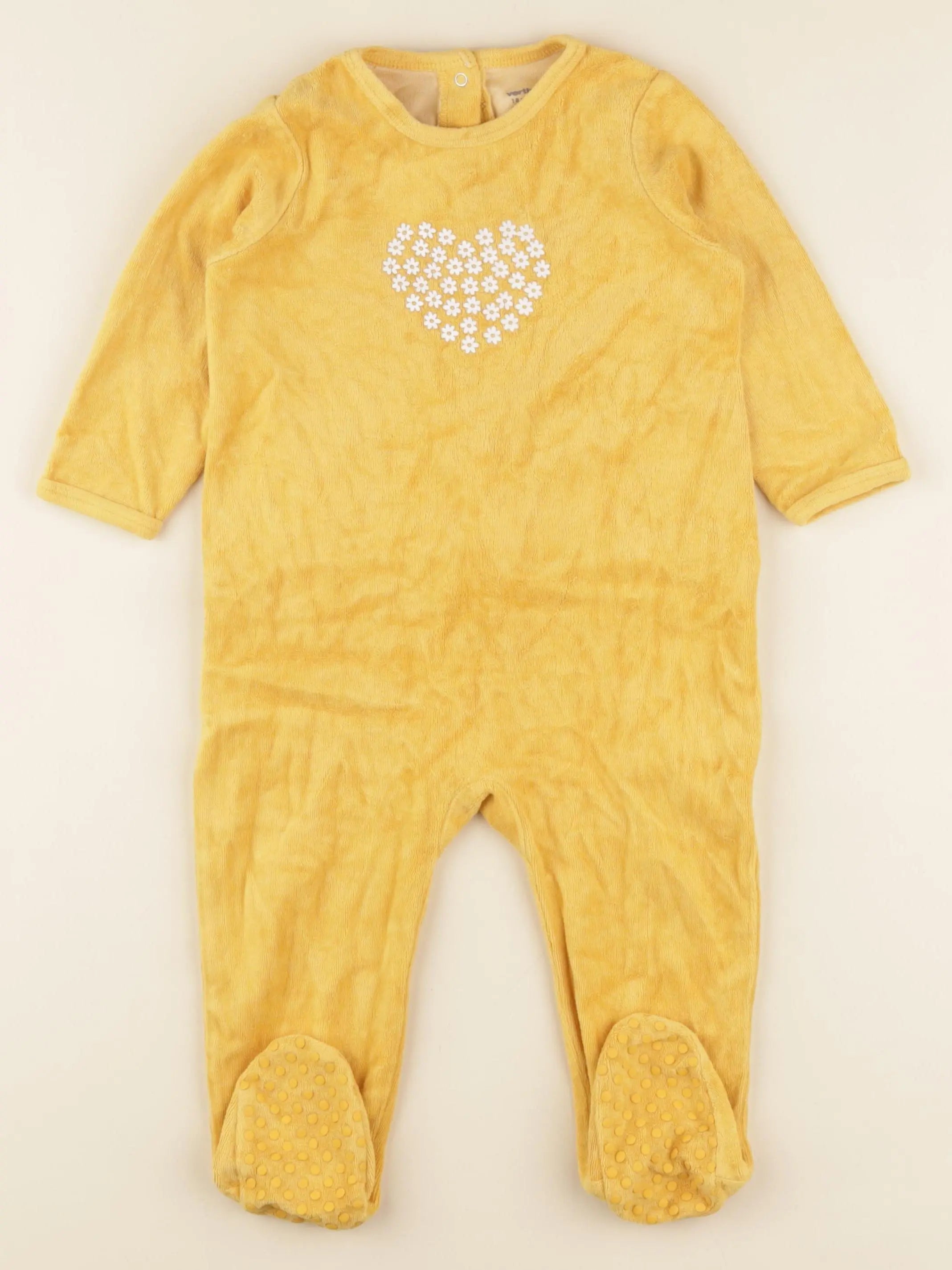 Vertbaudet - pyjama velours jaune - 18 mois