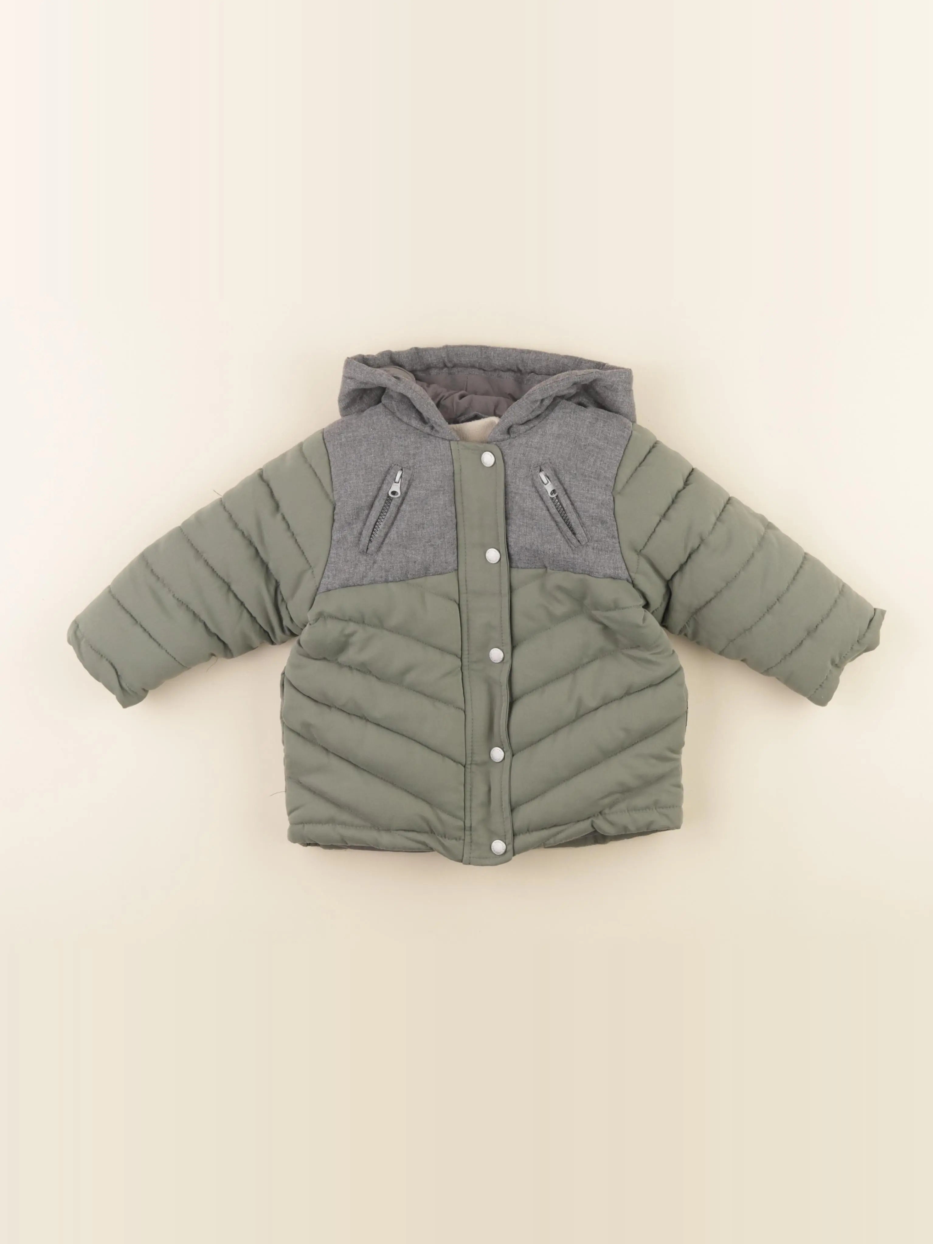 Vertbaudet - doudoune doublure amovible  vert - 18 mois