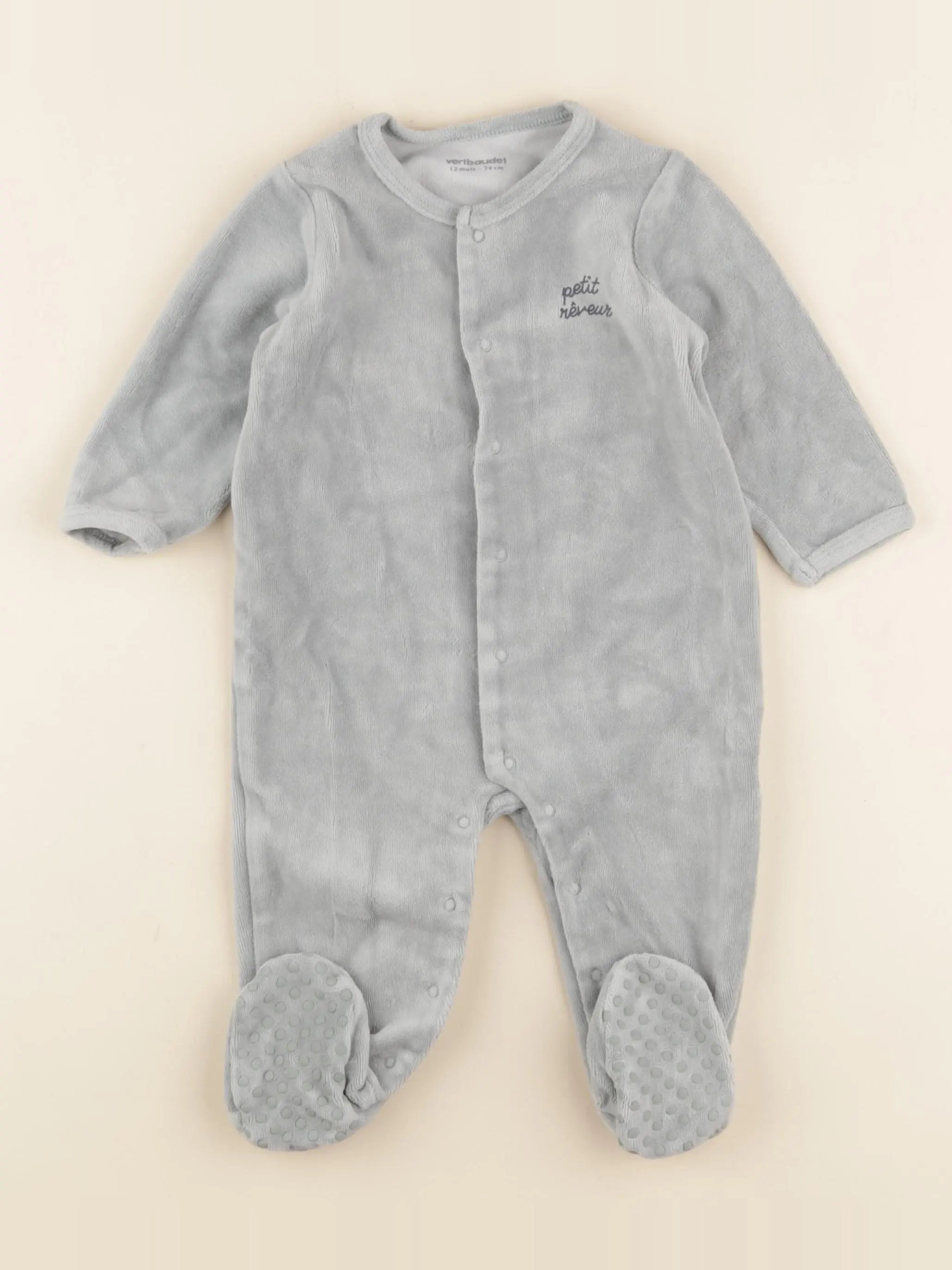 Vertbaudet - pyjama velours vert - 12 mois