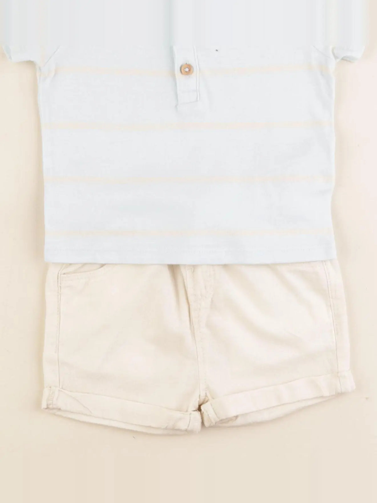 Vertbaudet - ensemble beige - 9 mois