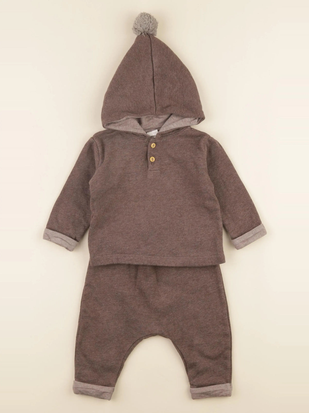 H&M - ensemble marron - 4/6 mois