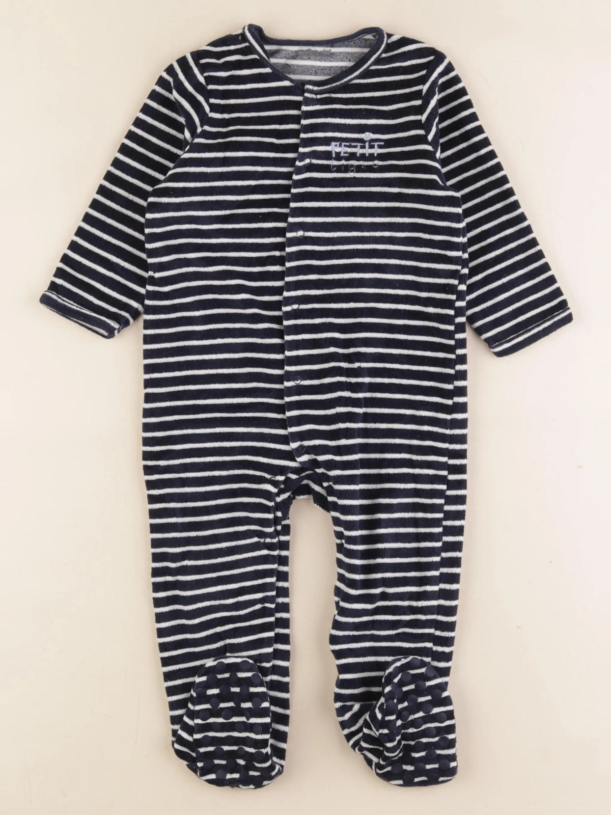 Vertbaudet - pyjama velours bleu - 18 mois