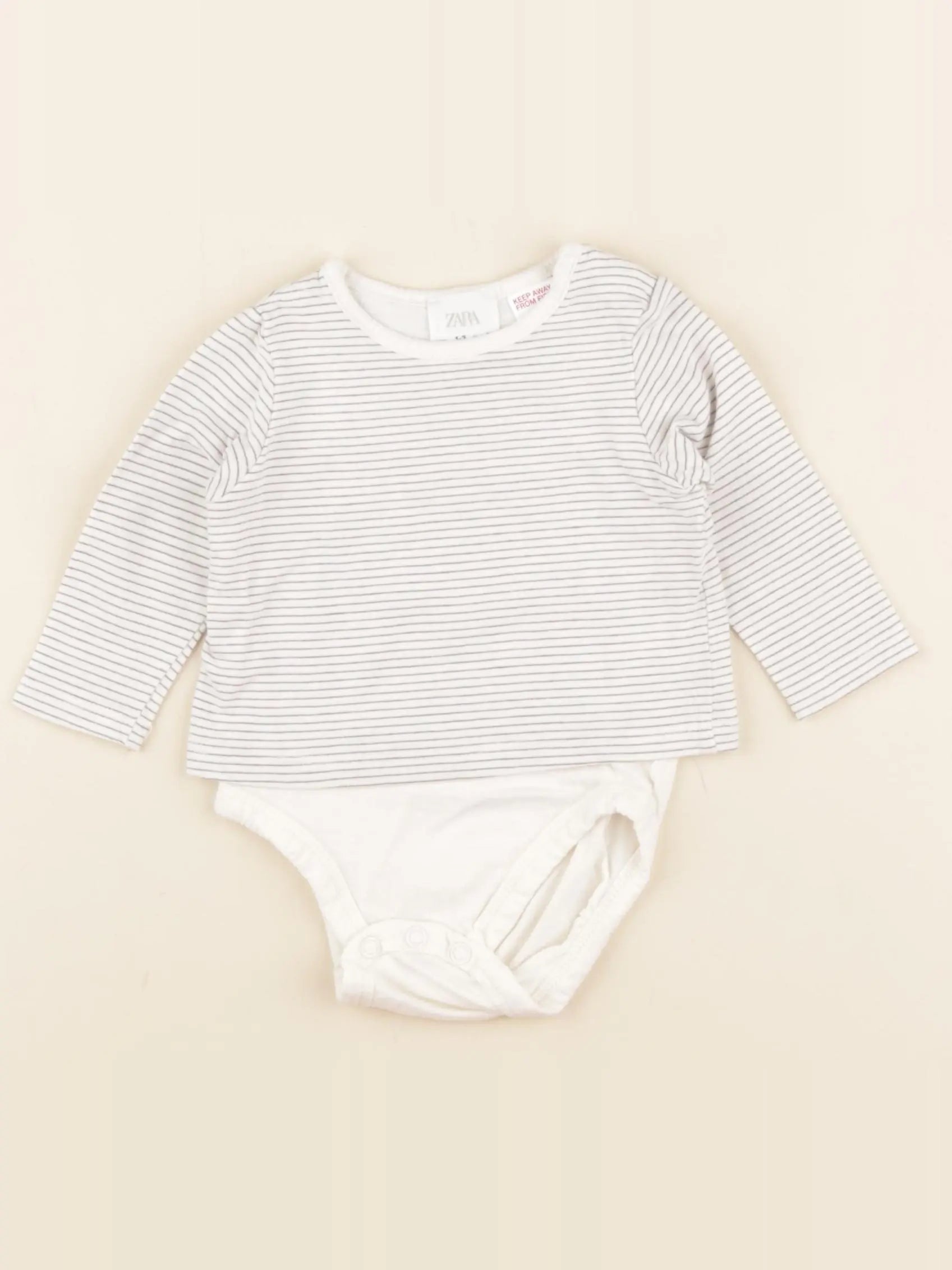 Zara - body tee-shirt blanc - 1/3 mois