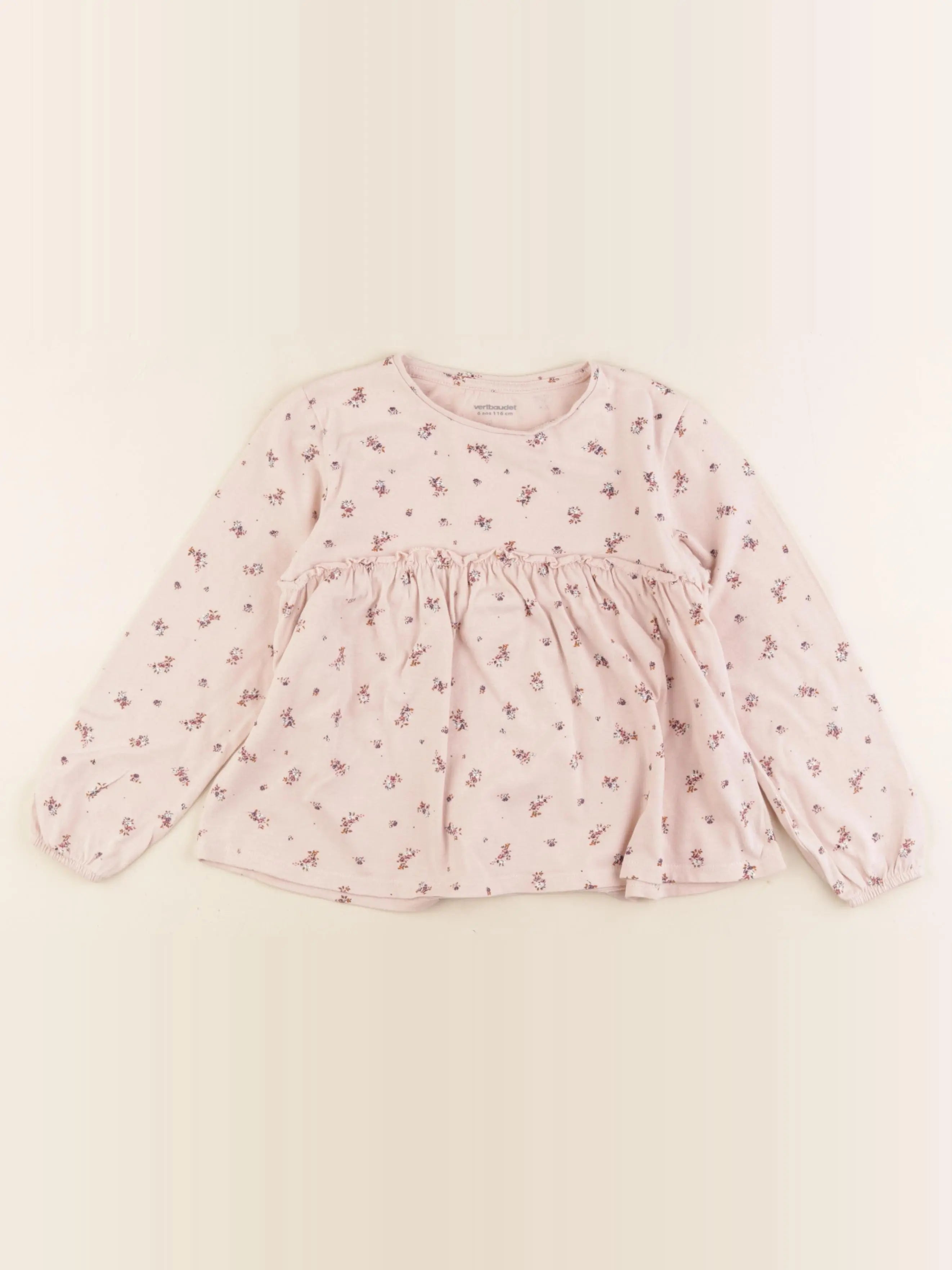 Vertbaudet - tee-shirt rose - 6 ans