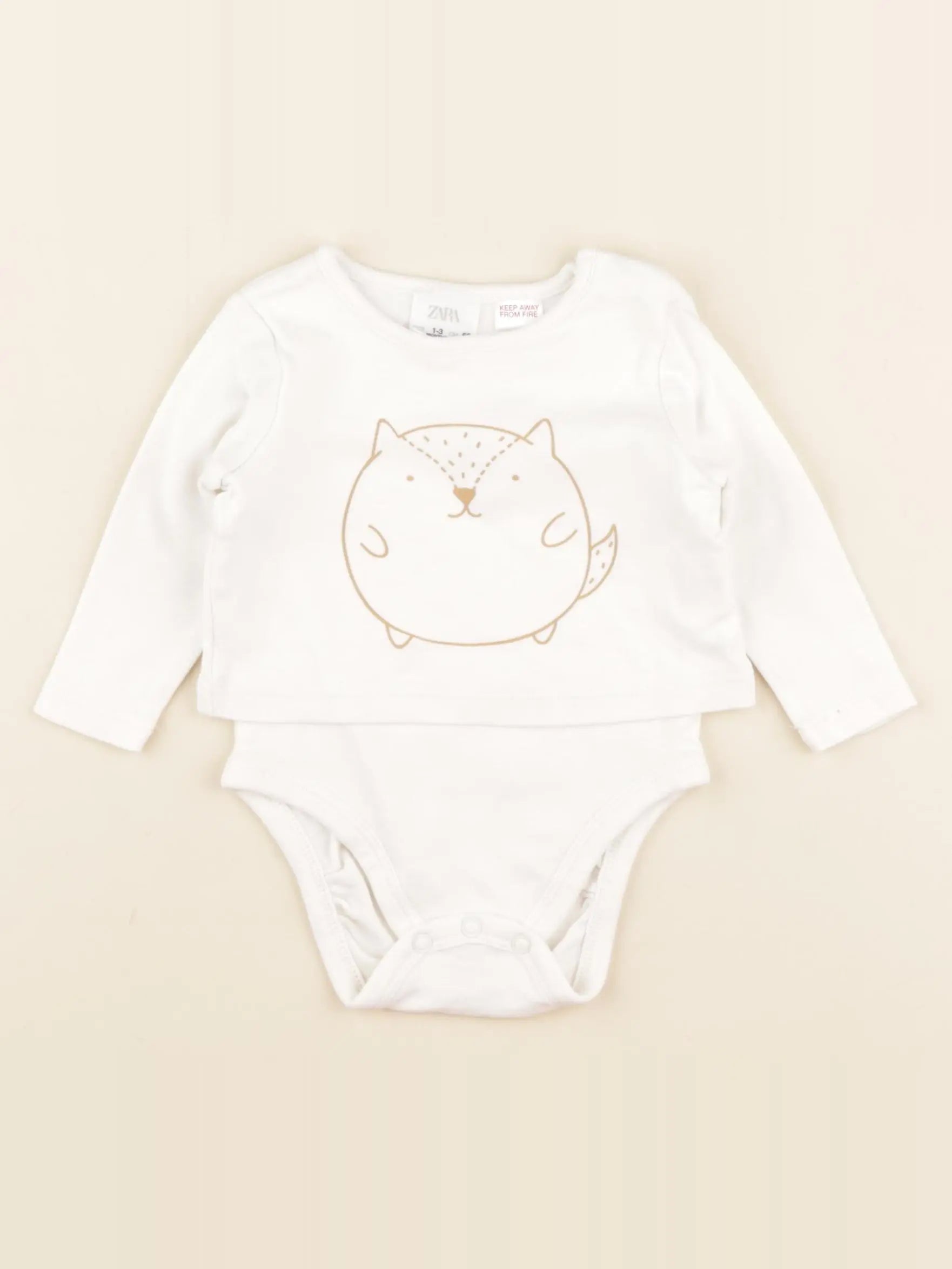 Zara - body tee-shirt blanc - 1/3 mois