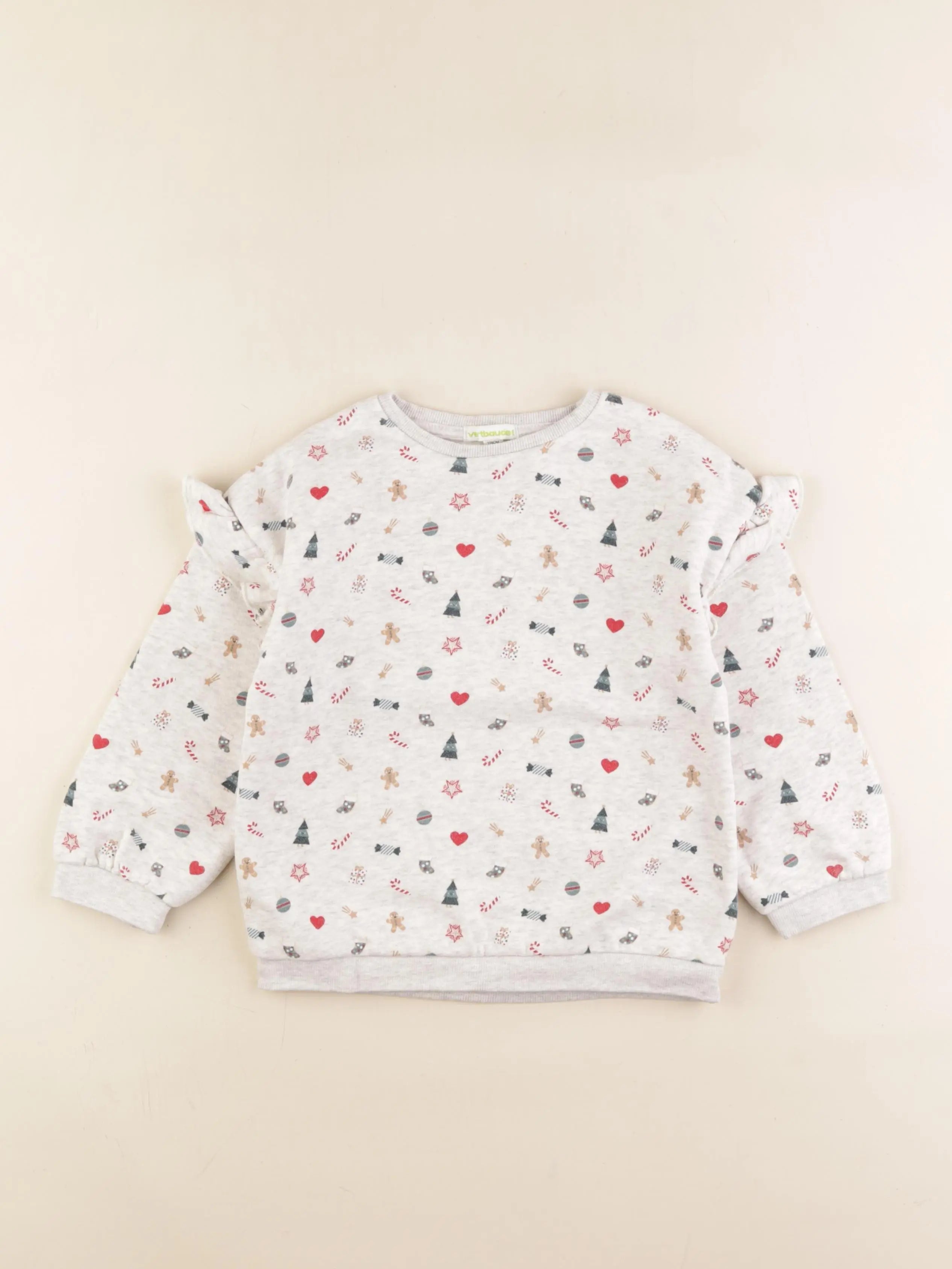 Vertbaudet - sweat gris - 6 ans