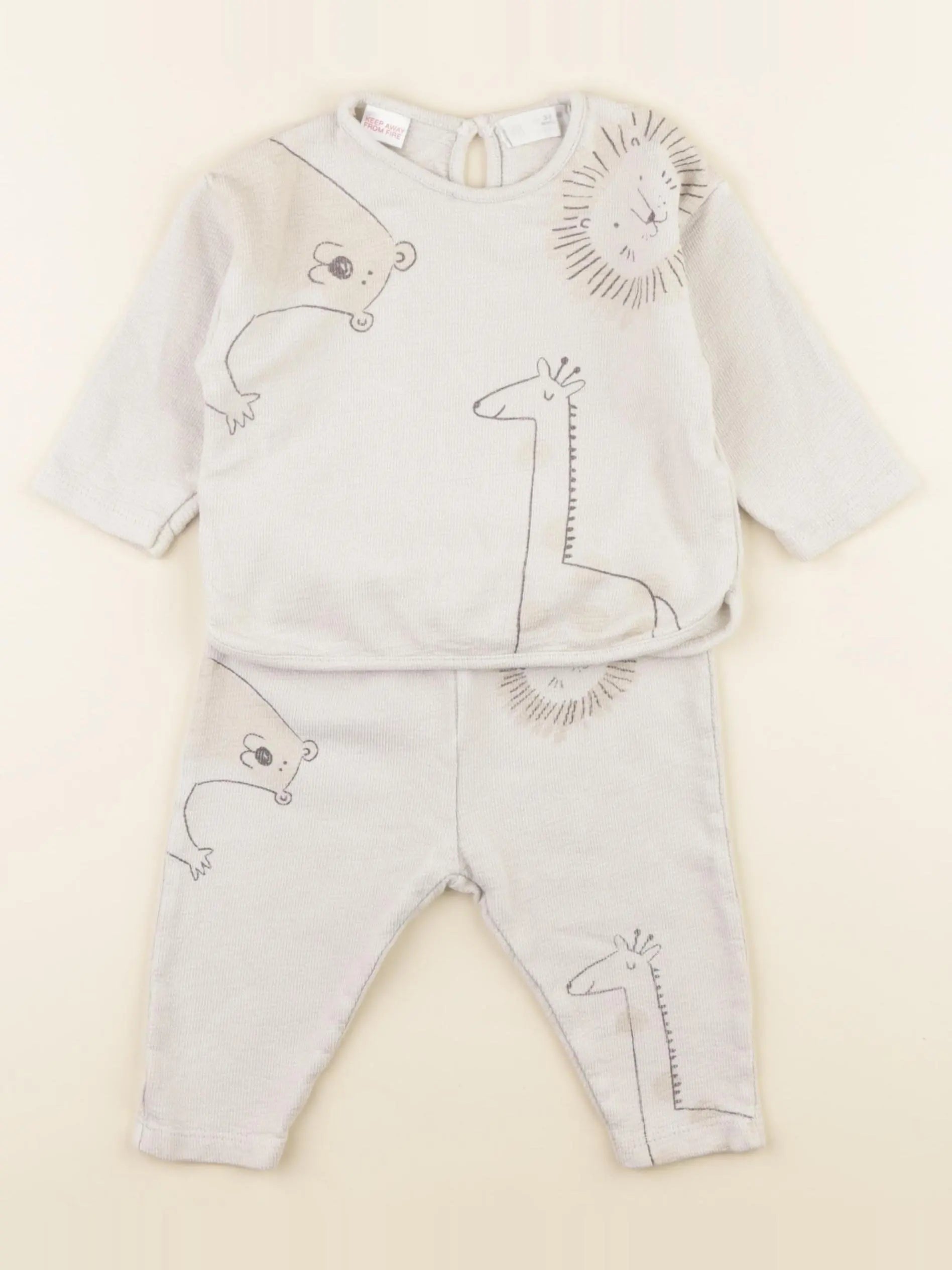 Zara - ensemble beige - 3/6 mois