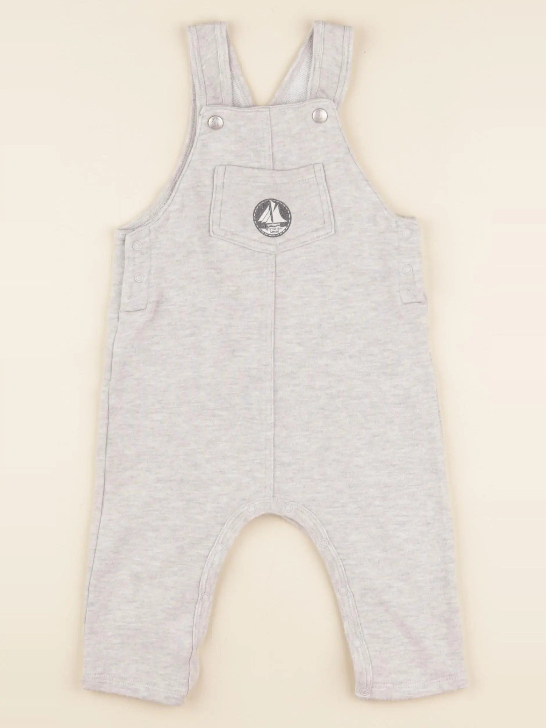 Petit Bateau - salopette gris - 12 mois