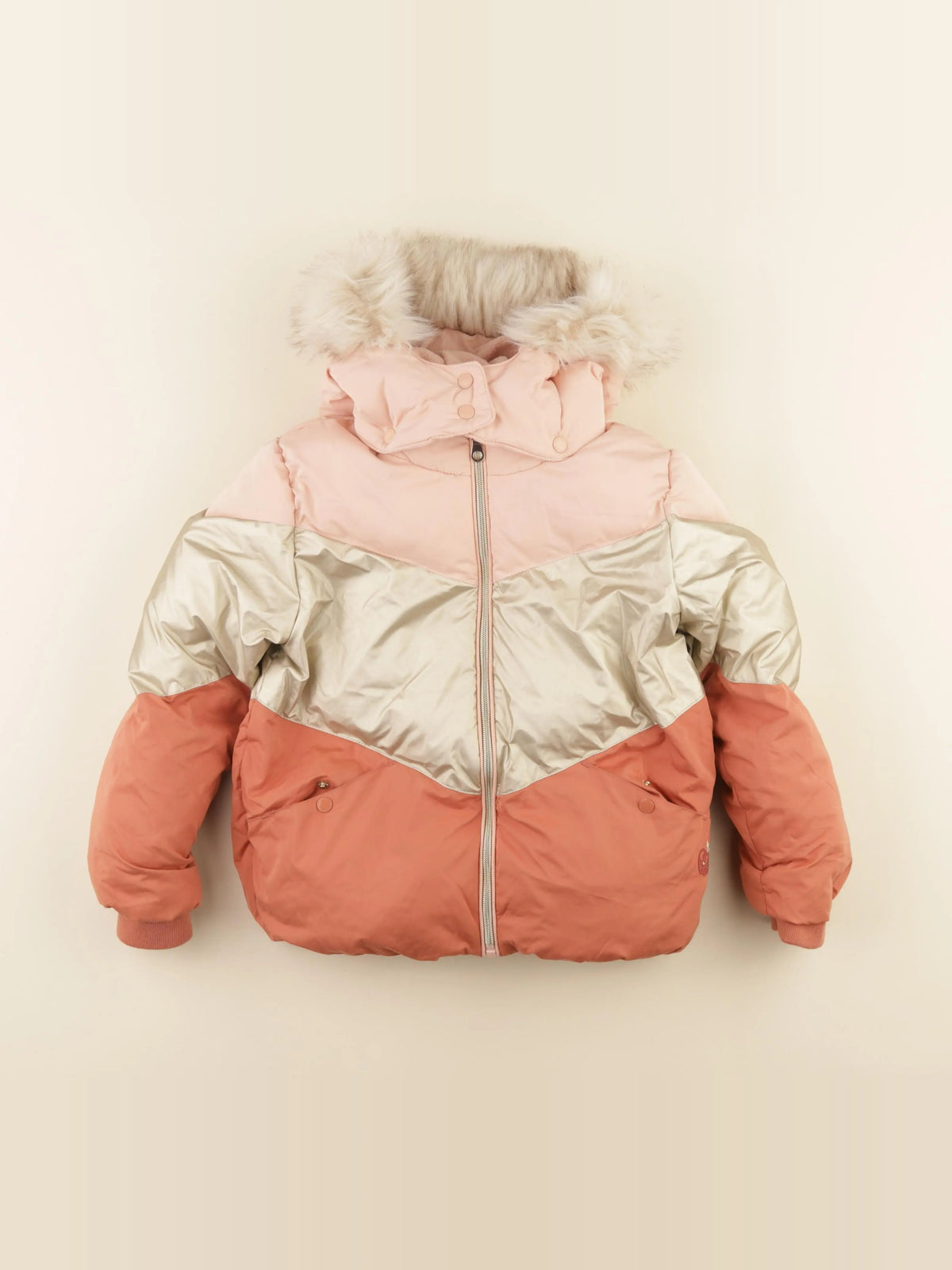 Vertbaudet - doudoune multicolore - 7 ans