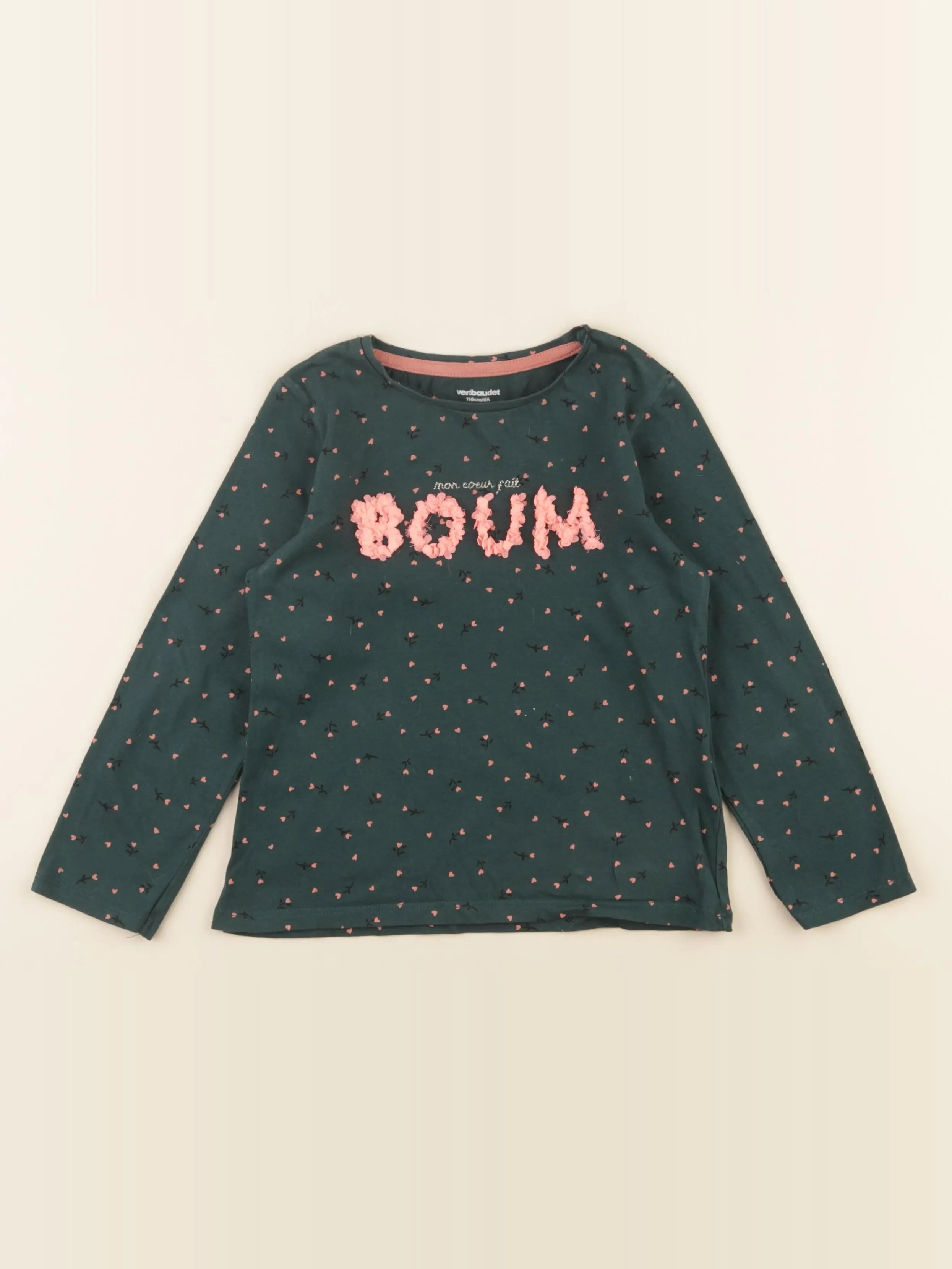 Vertbaudet - tee-shirt vert - 6 ans