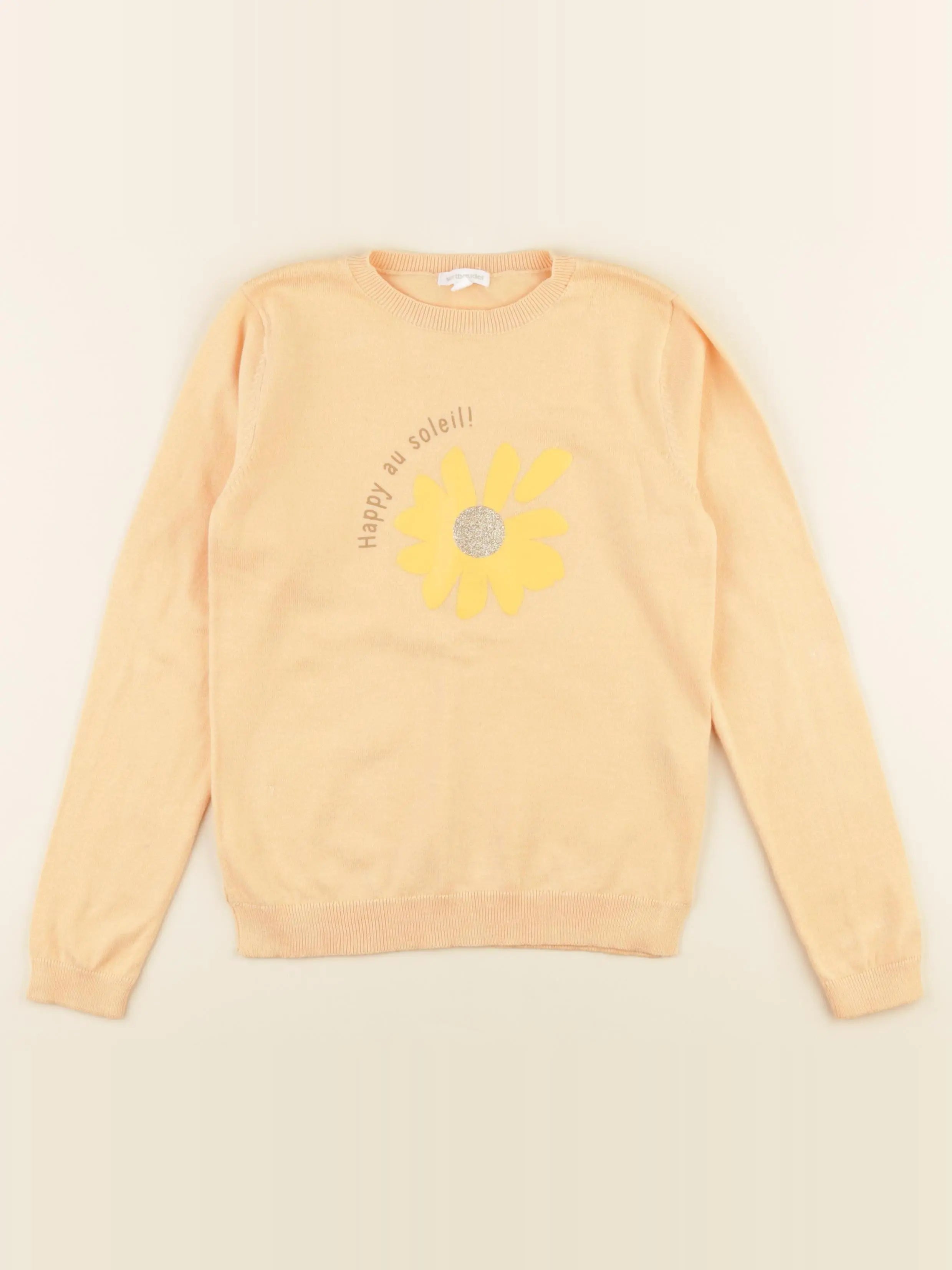 Vertbaudet - pull orange - 8 ans