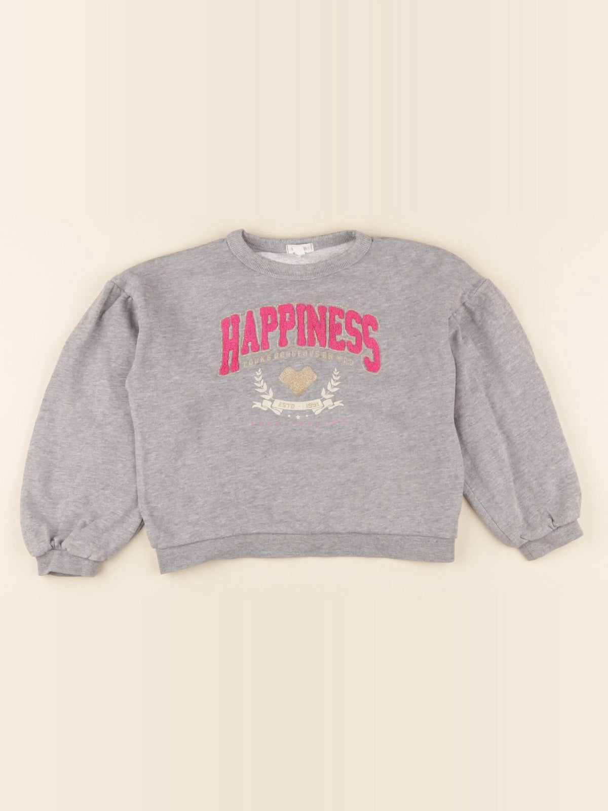 Vertbaudet - sweat gris - 8 ans