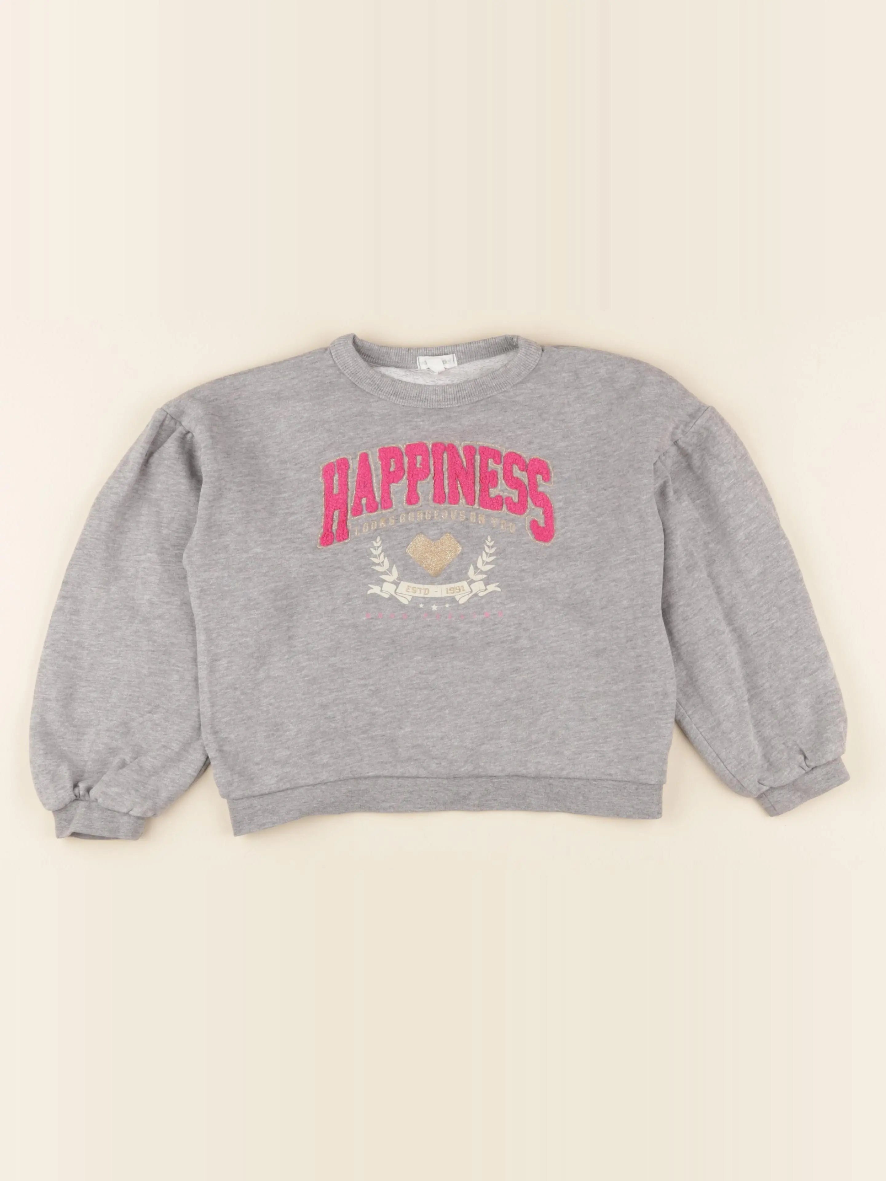 Vertbaudet - sweat gris - 8 ans