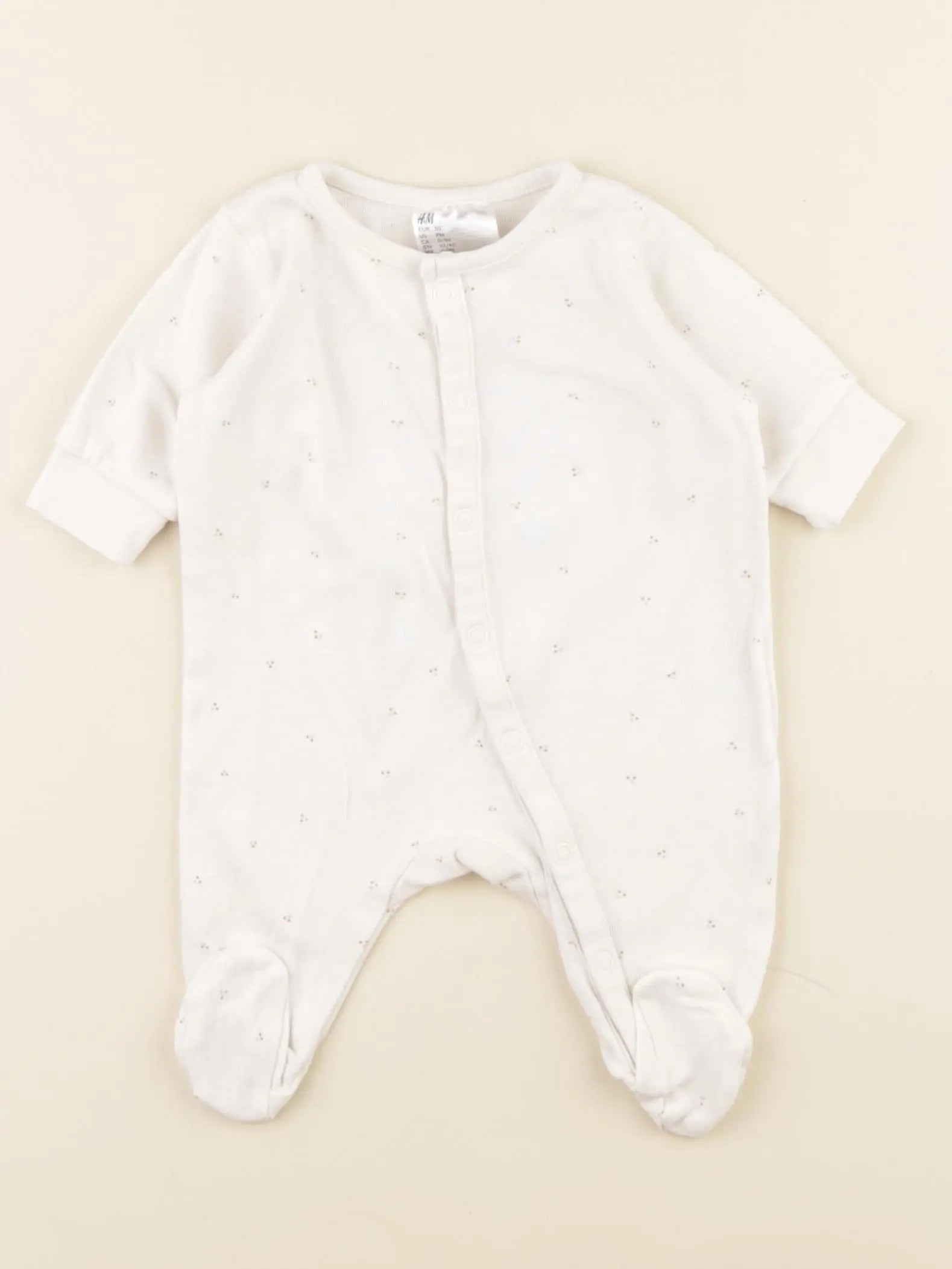 H&M - pyjama coton beige - 0/1 mois