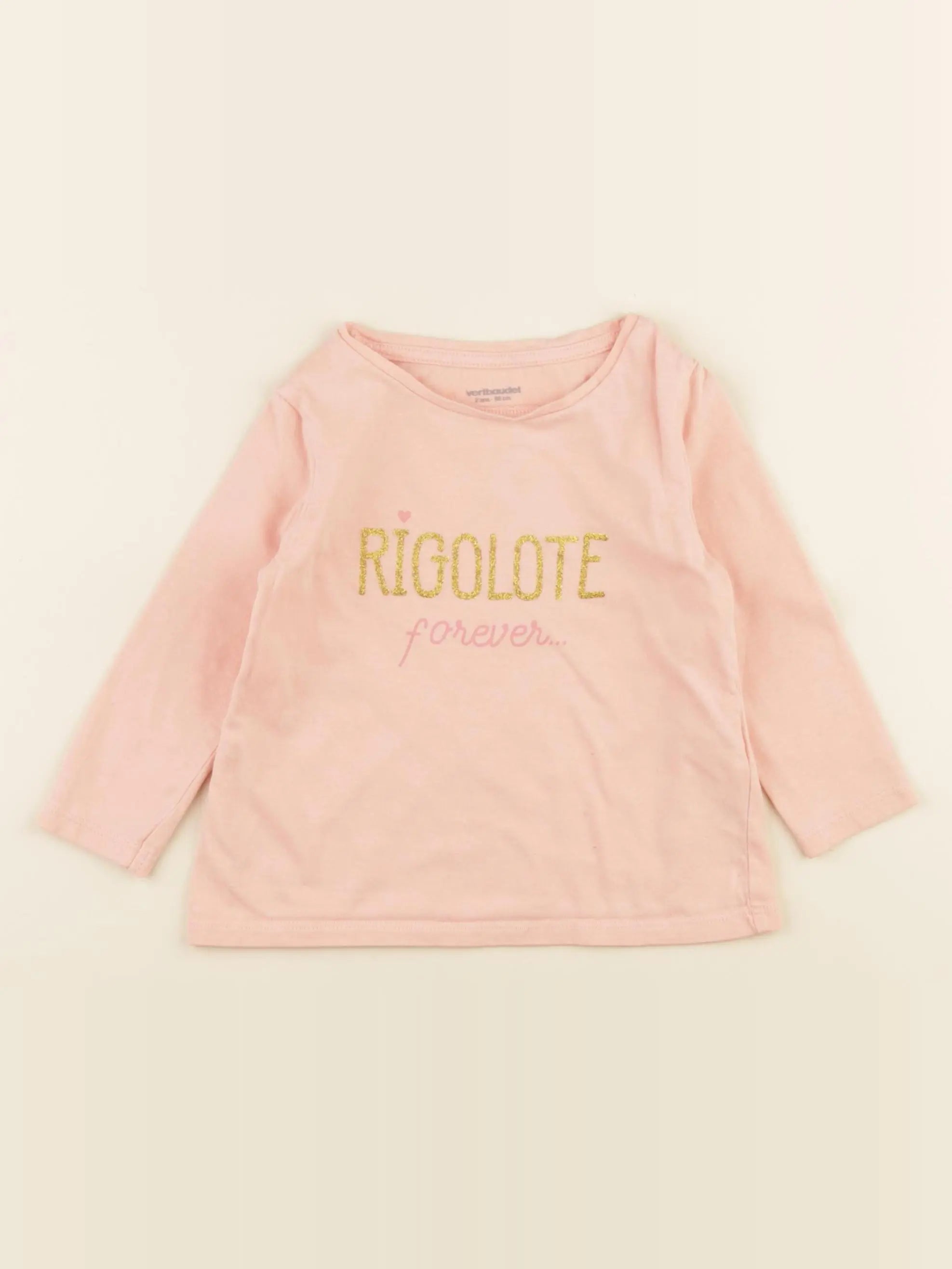Vertbaudet - tee-shirt rose - 2 ans