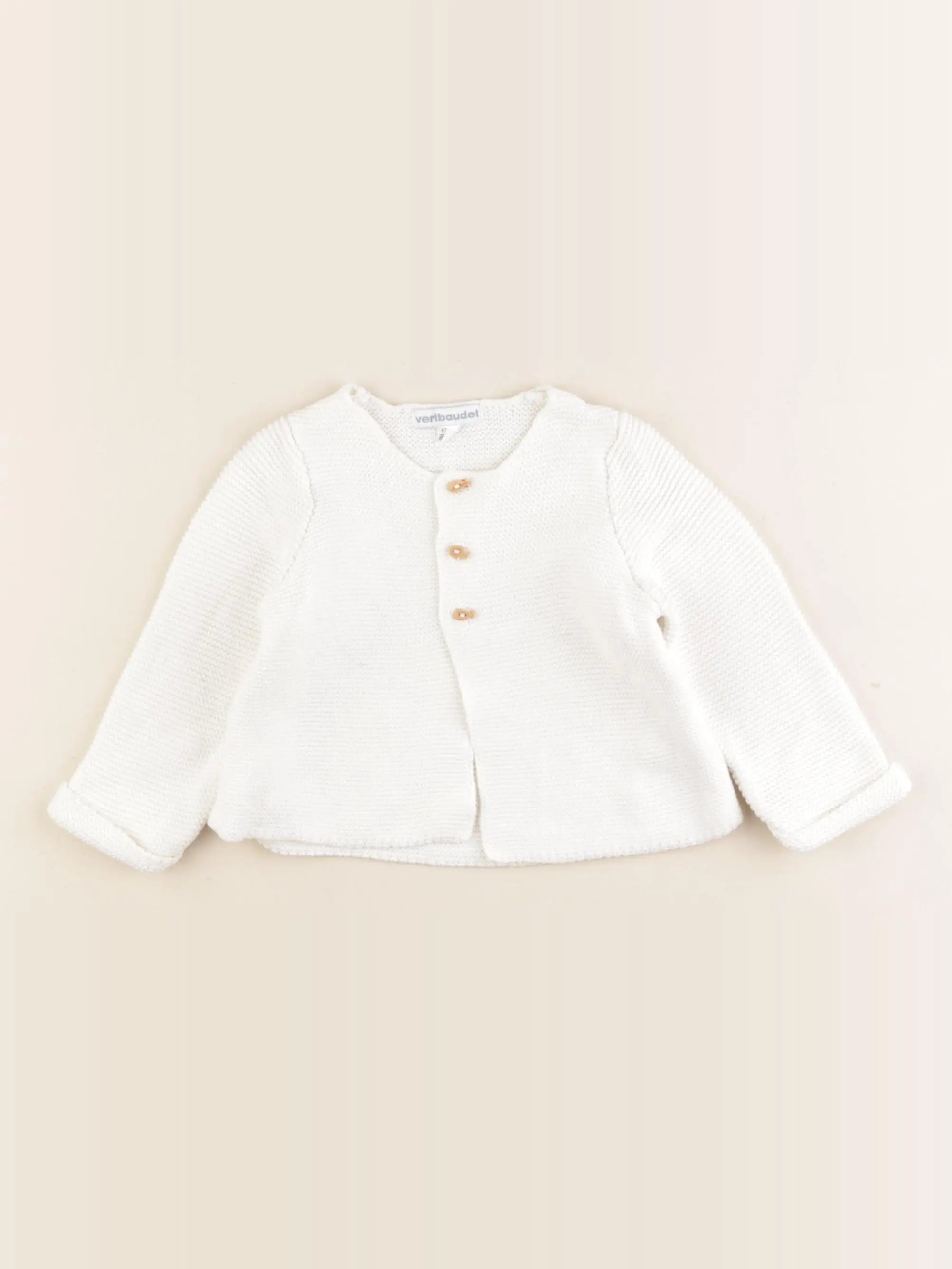 Vertbaudet - gilet blanc - 6 mois