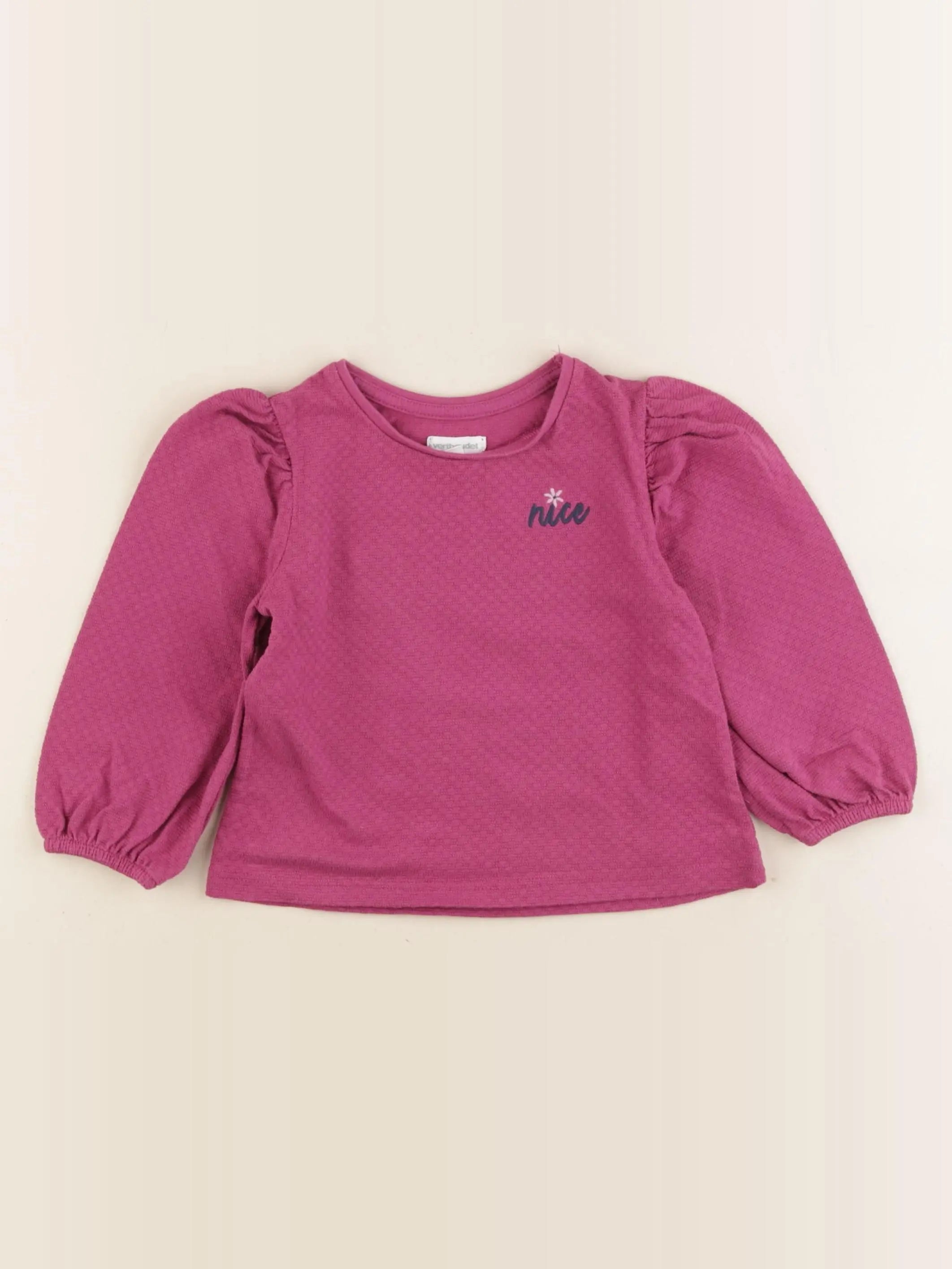 Vertbaudet - tee-shirt violet, rose - 2 ans