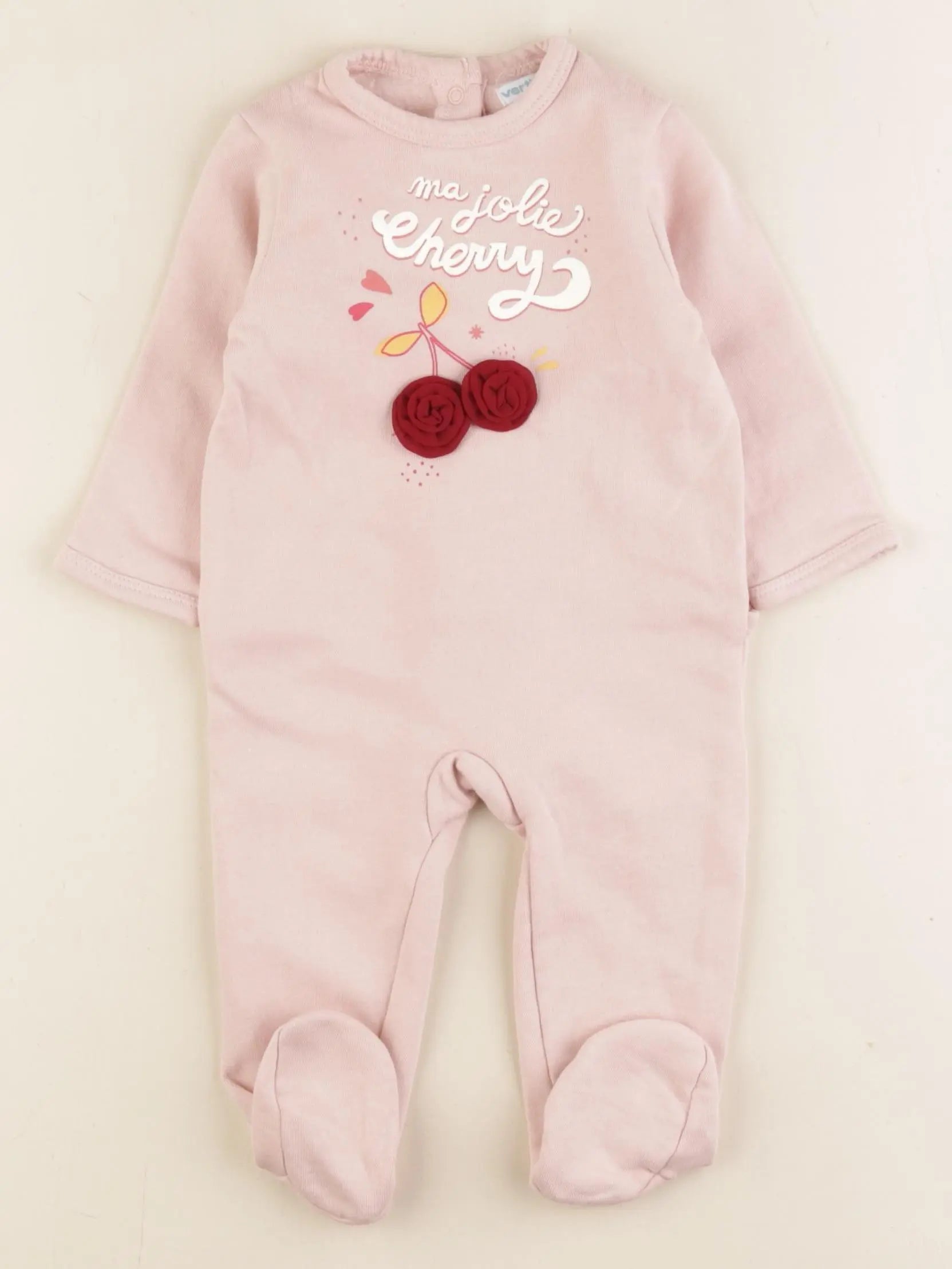 Vertbaudet - pyjama coton rose - 6 mois