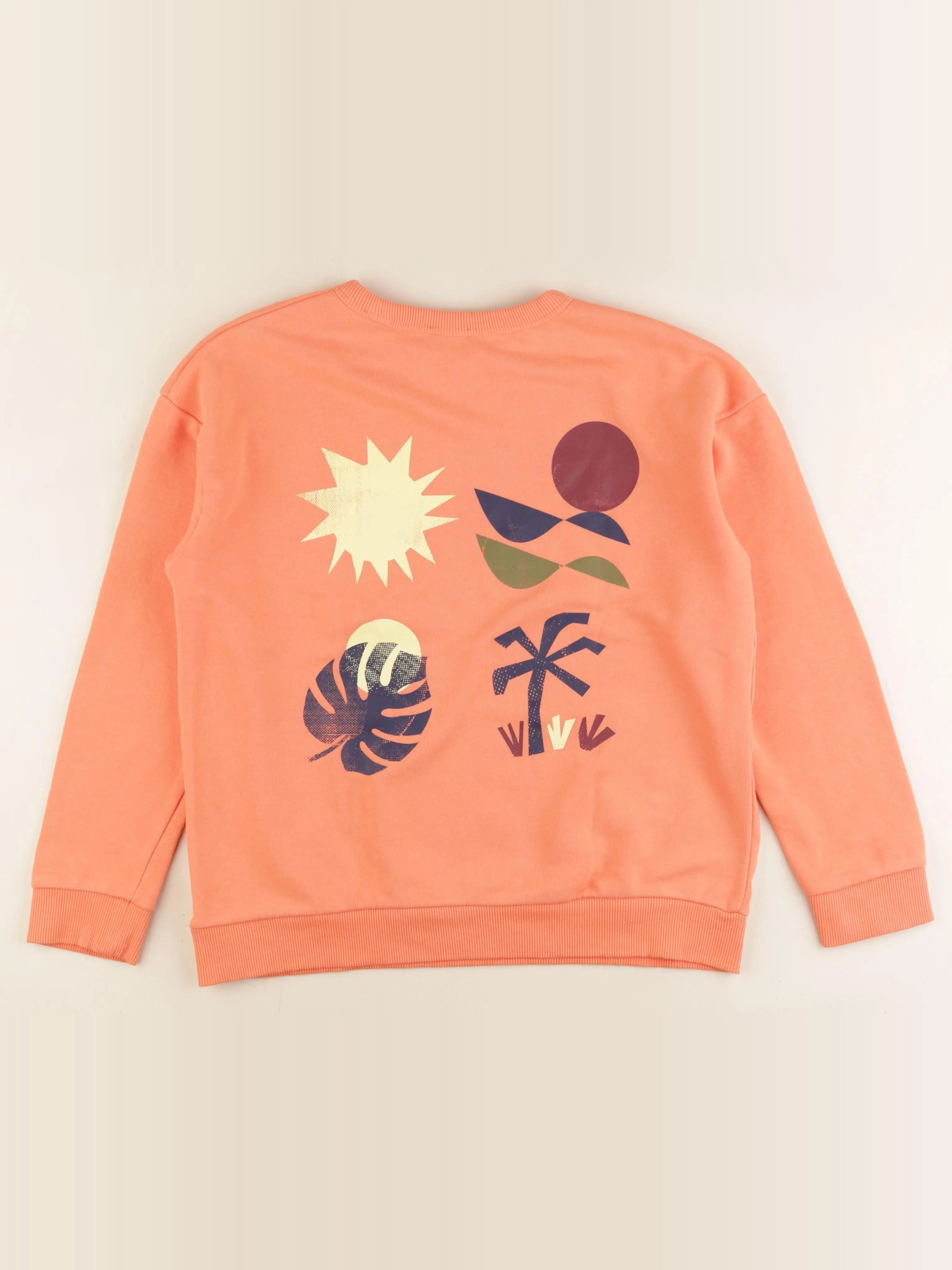 Okaidi - sweat orange fluo - 12 ans